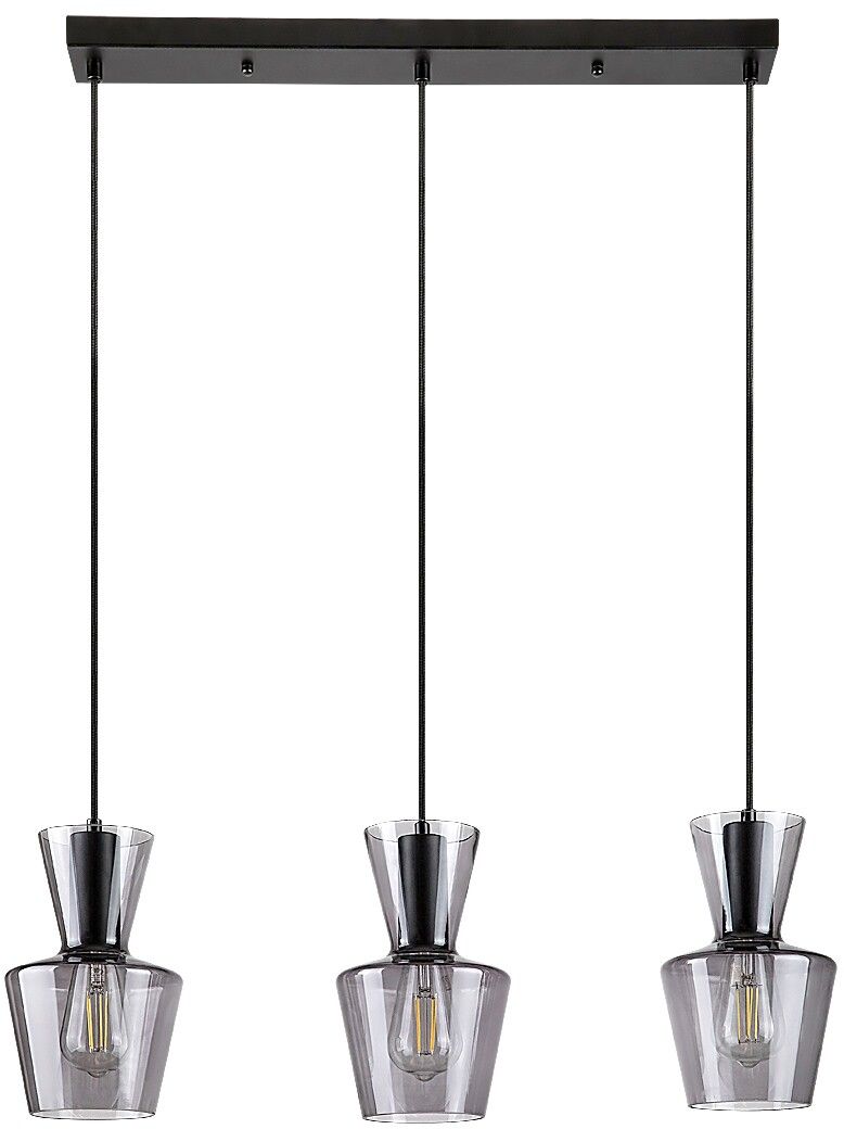 Rabalux Abra lampe suspendue 3x60 W noir-fumé 72163