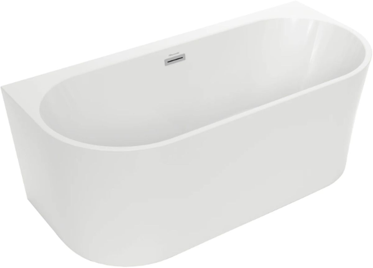 Polimat Sola baignoire murale 160x75 cm ovale blanc 00330