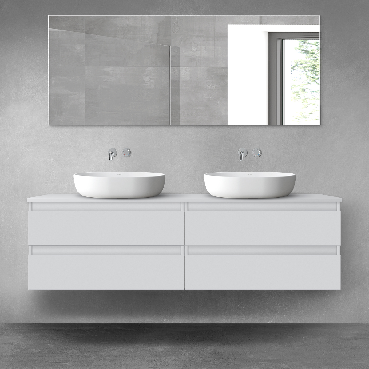 Set armoire Oltens Vernal 60001700, plan de travail suspendu Oltens Vernal 63008700