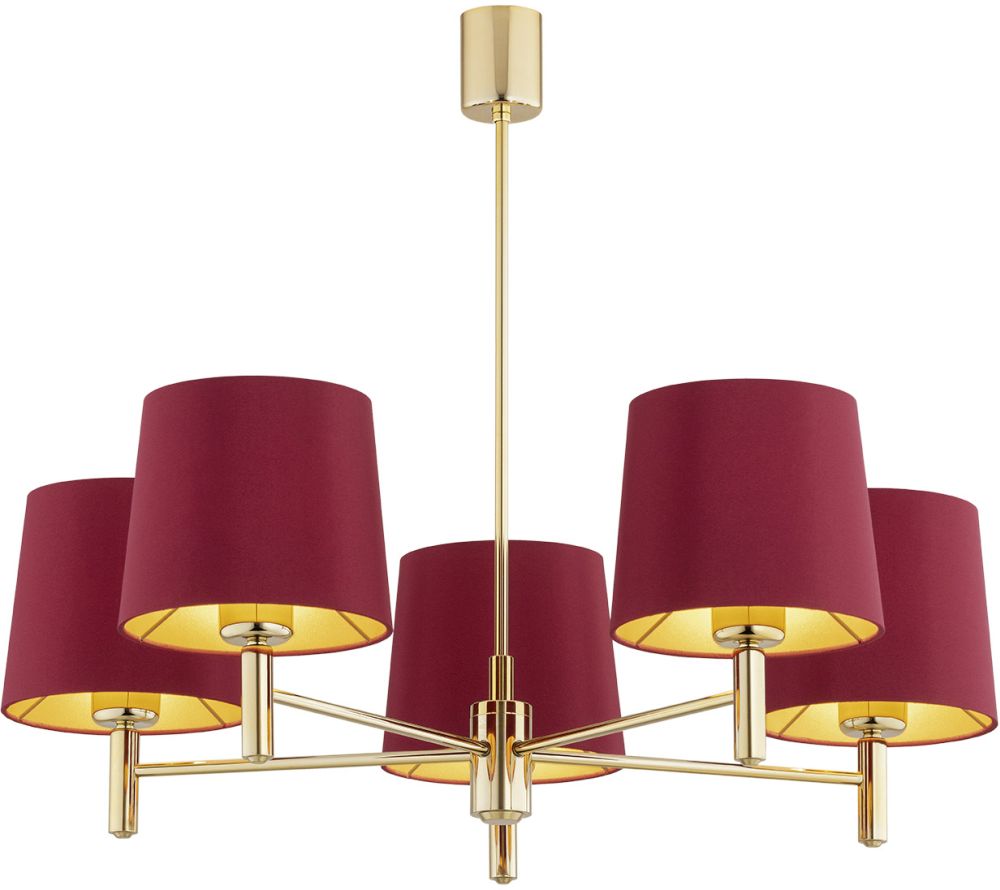 Argon Ponte Plus plafonnier 5x15 W laiton-rouge 2169