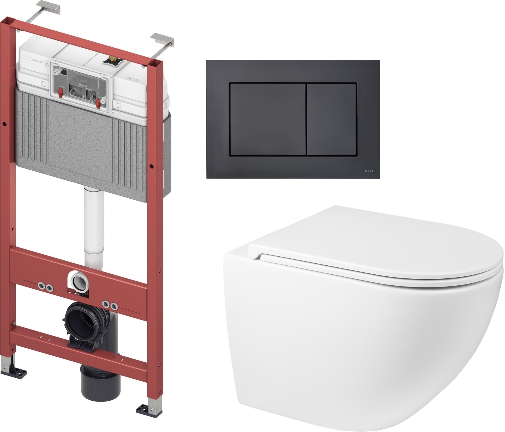 Set châssis encastré Tece Base 9400407, cuvette de WC Oltens Hamnes 42513000, 9240407, 45100000