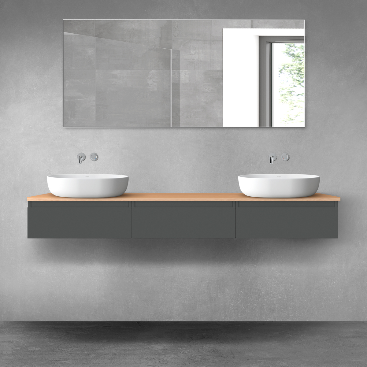 Set armoire Oltens Vernal 60009400, plan de travail suspendu Oltens Vernal 63009060