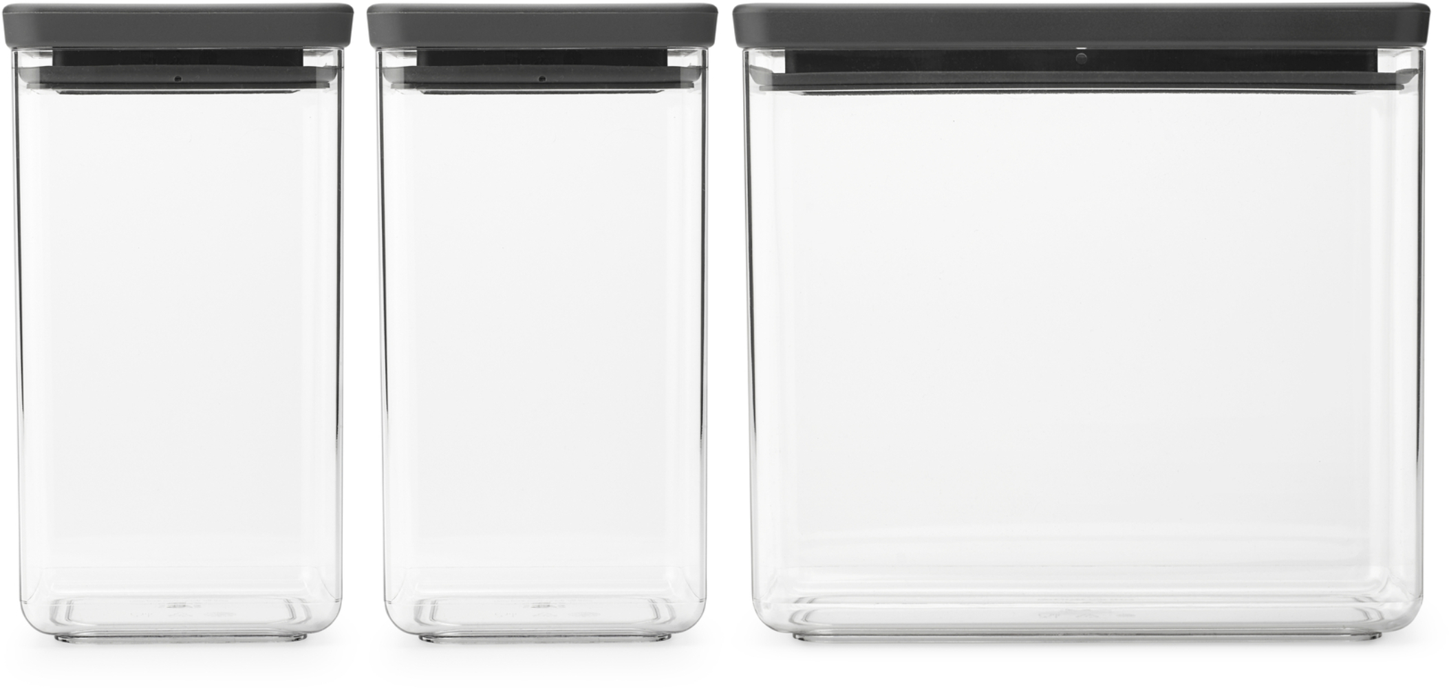 Brabantia Tasty+ kit de bacs de rangement xx cm transparent-noir 230707