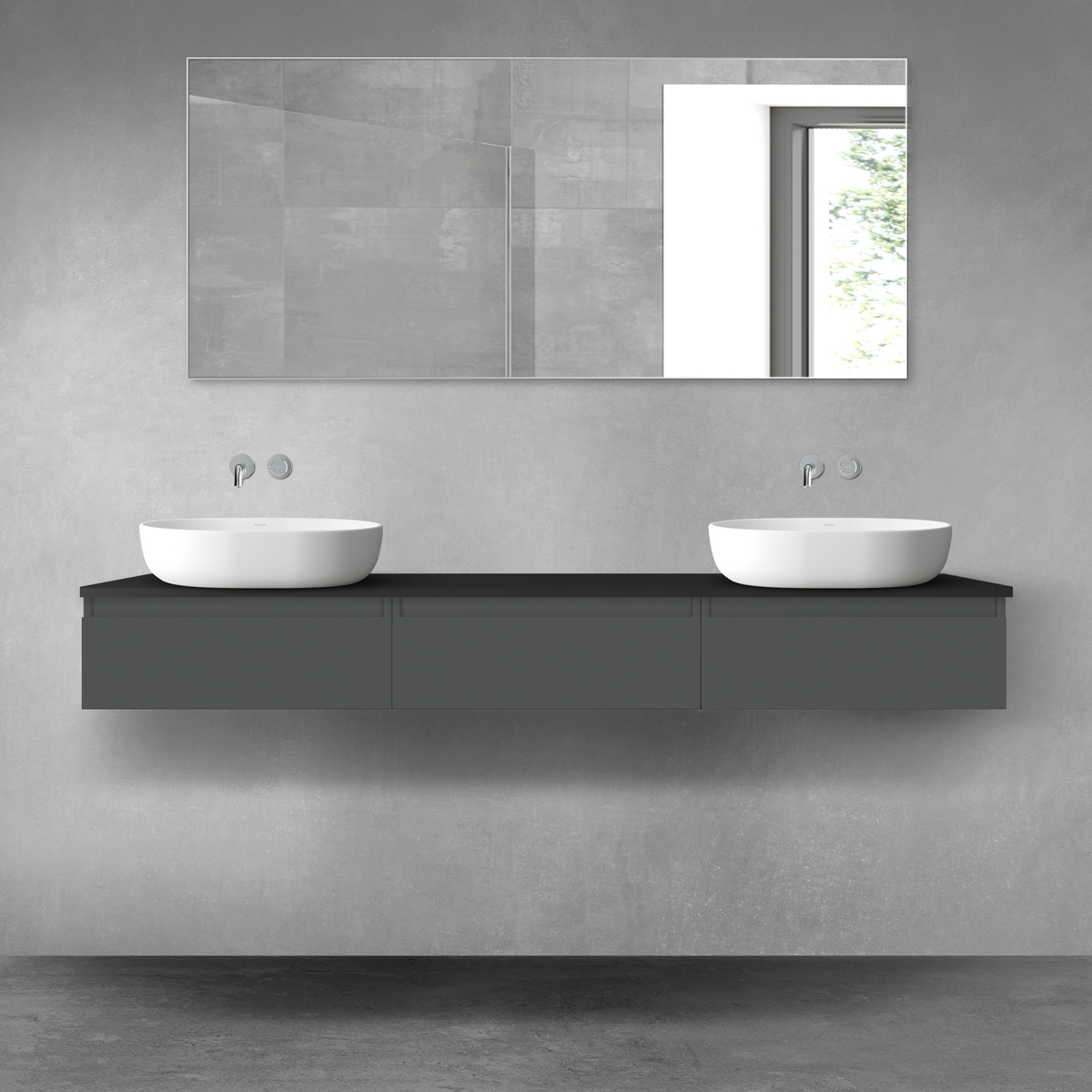 Set armoire Oltens Vernal 60009400, plan de travail suspendu Oltens Vernal 63009300