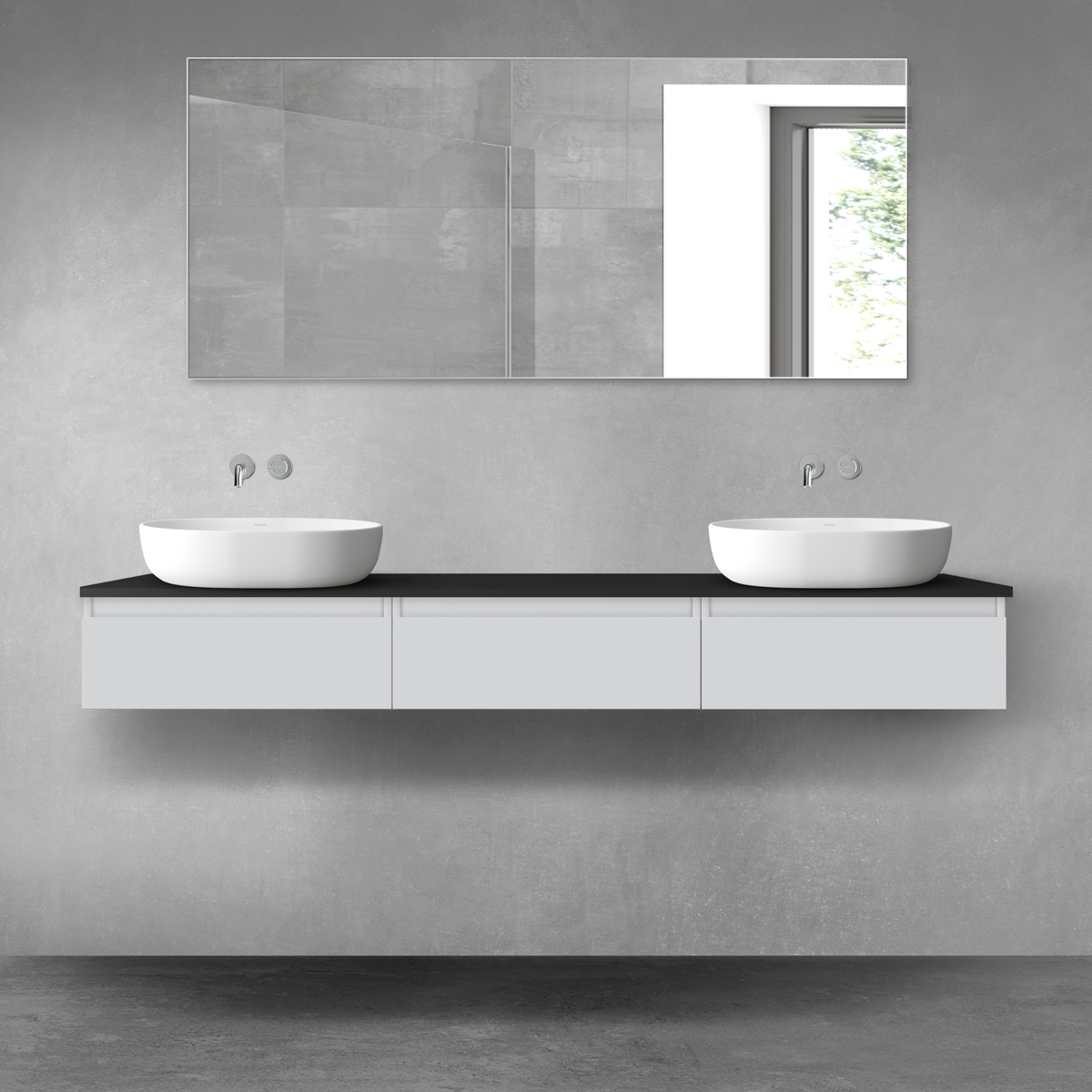 Set armoire Oltens Vernal 60009700, plan de travail suspendu Oltens Vernal 63009300