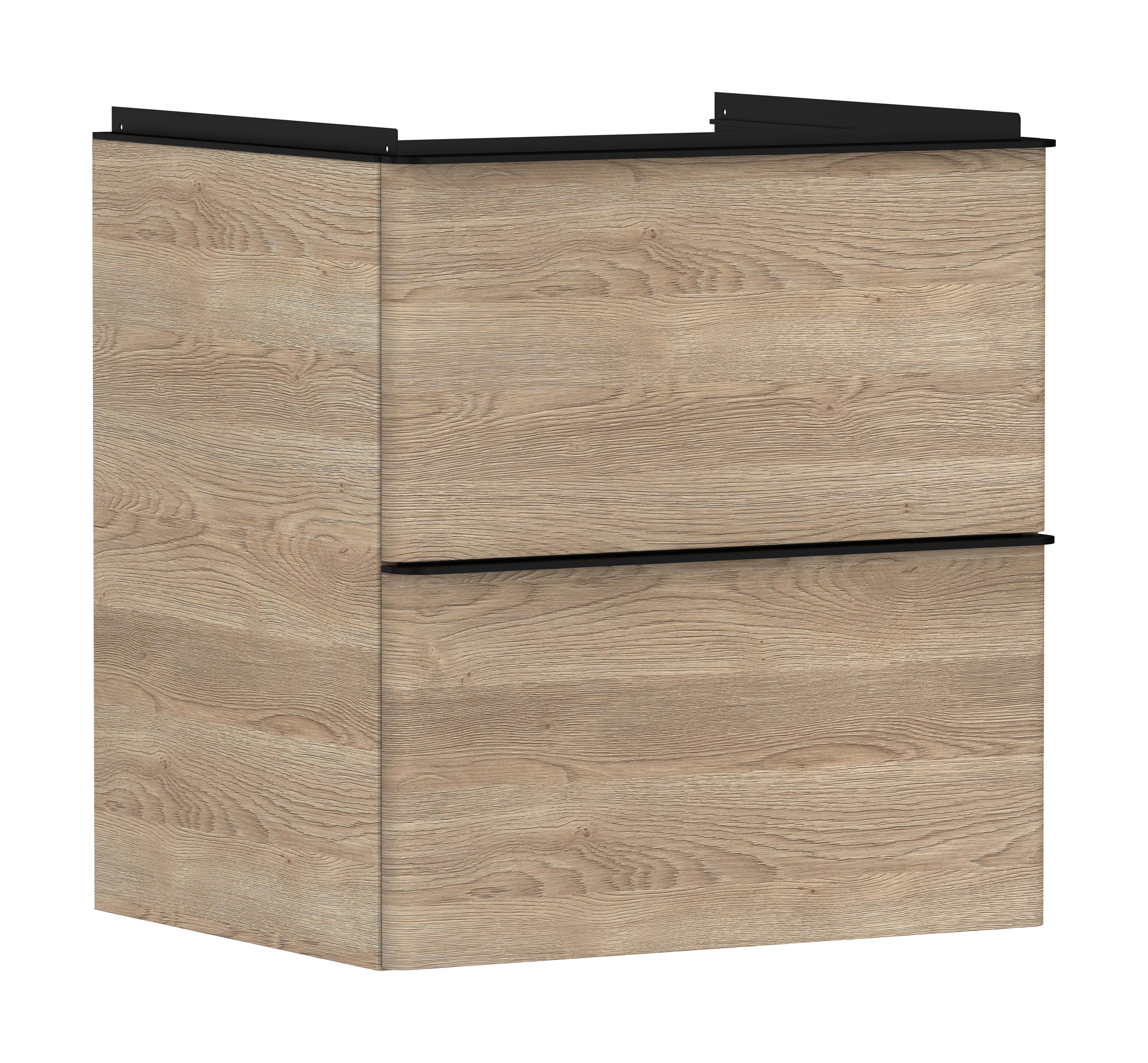 Hansgrohe Xelu Q armoire 58x49.5x60.5 cm sous-lavabo suspendu noir-chêne 54025670