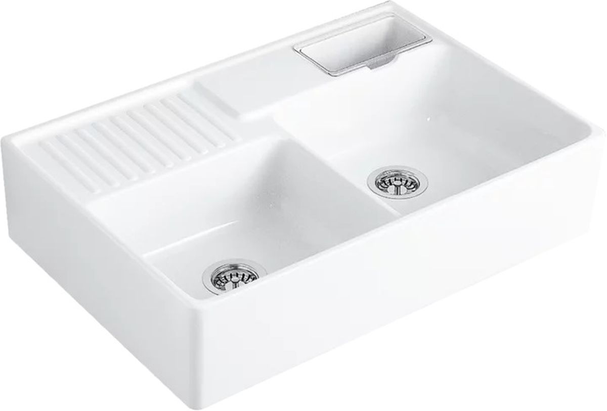 Villeroy & Boch Double-Bowl évier en céramique 89.5x63 cm blanc 632391KG