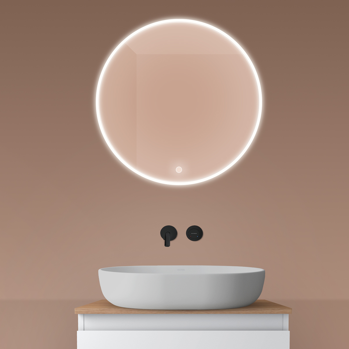 Oltens Nordlis miroir 60x60 cm circulaire avec éclairage oui 64100000