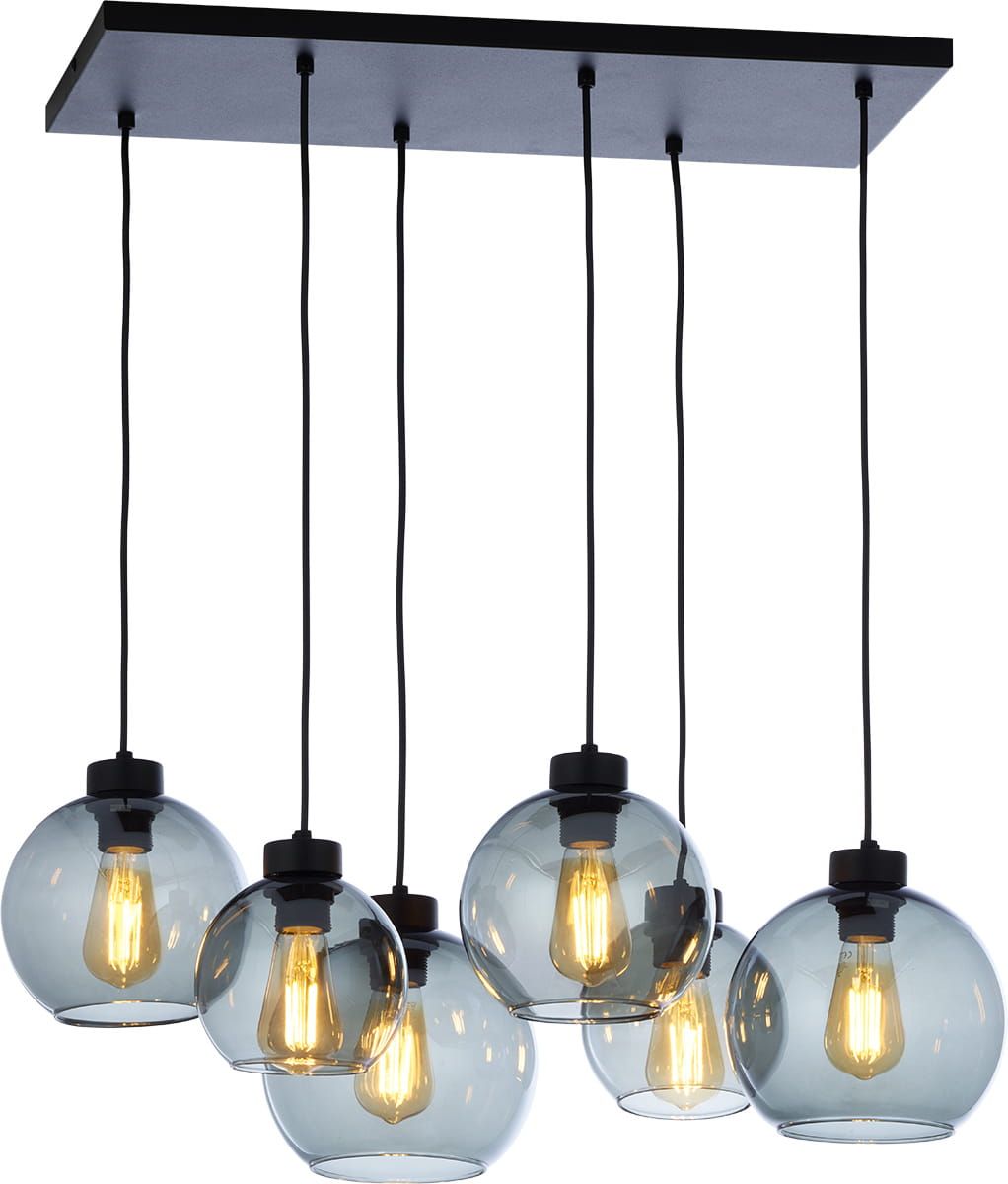 TK Lighting Cubus lampe suspendue 6x15 W noir-graphite 2833
