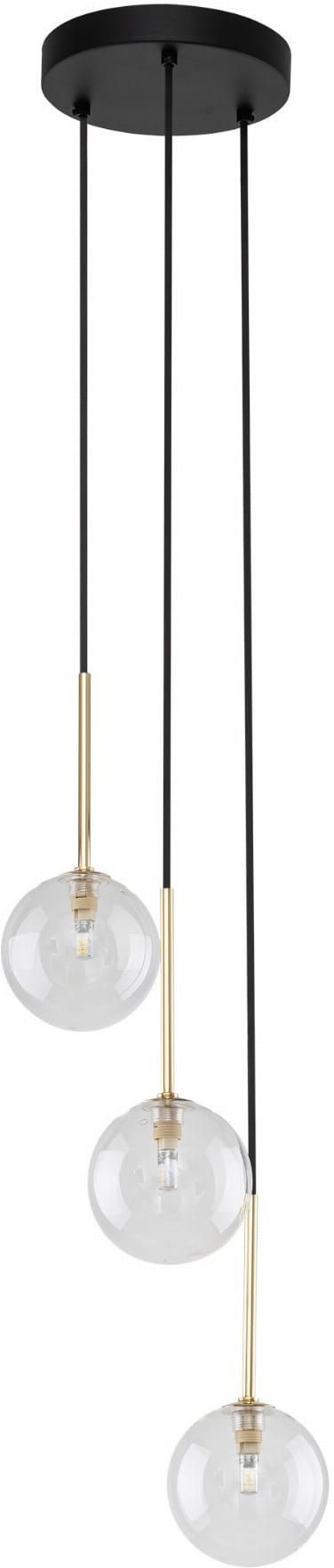 TK Lighting Nilos lampe suspendue 3x6 W noir-doré 5942