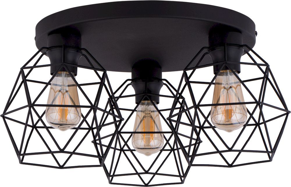 TK Lighting Galaxy plafonnier 3x15 W noir 3189