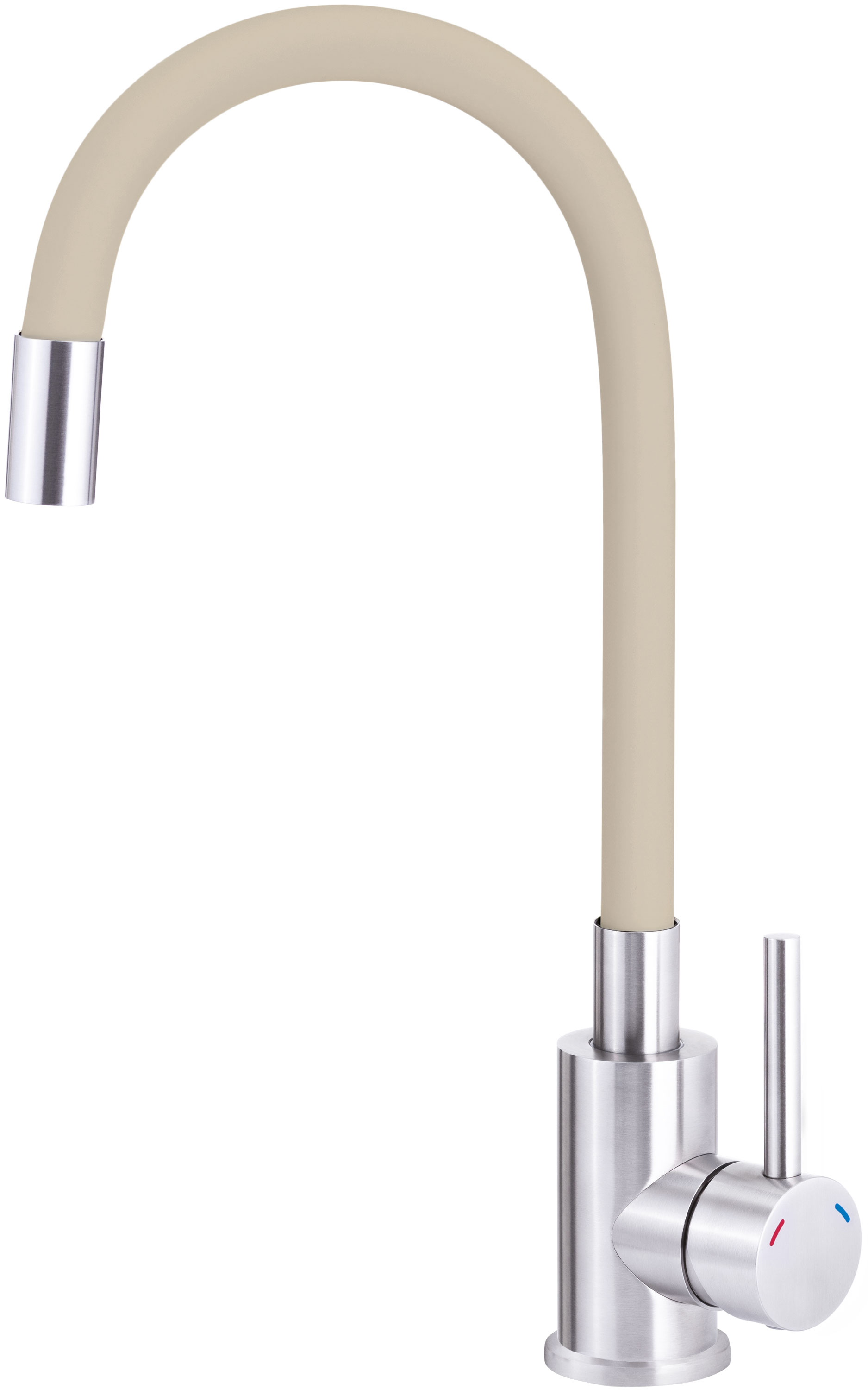Deante Luno mitigeur de cuisine sur pied acier inoxydable-beige BOC_5720