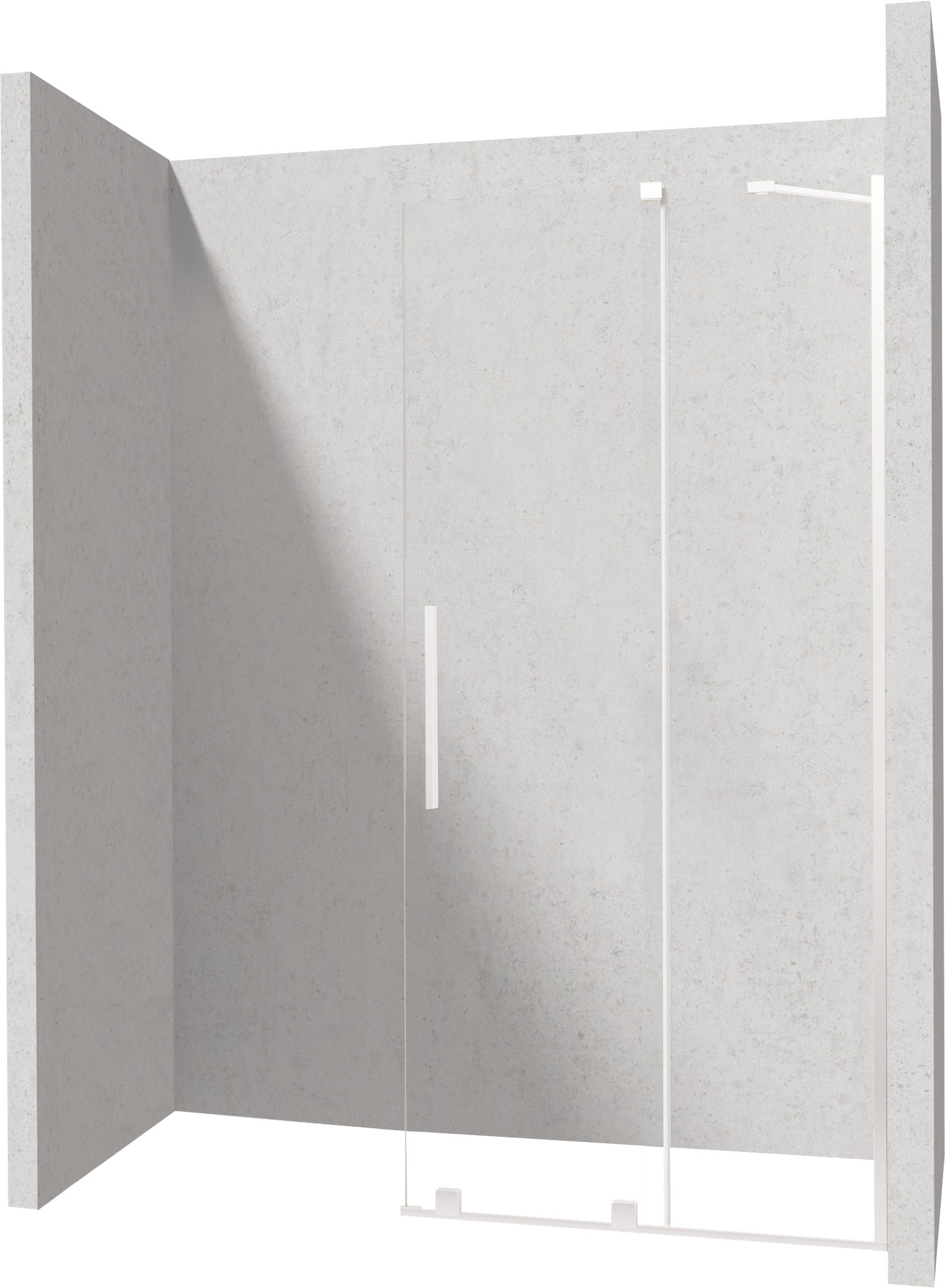 Deante Prizma paroi de douche walk-in 120 cm blanc mat/verre transparent KTJ_A32R