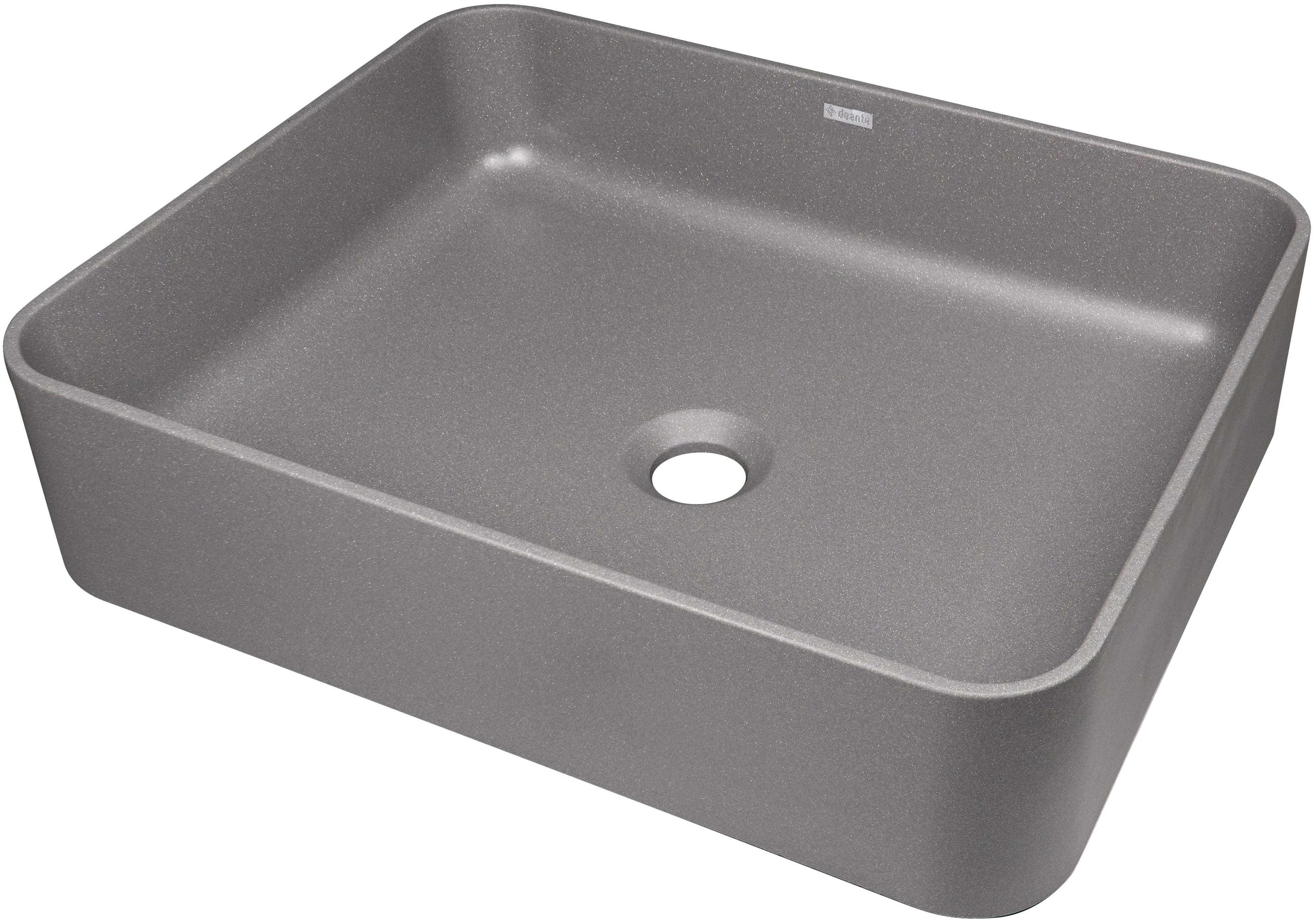 Deante Temisto lavabo 50x40 cm rectangulaire à poser anthracite CQT_TU5S