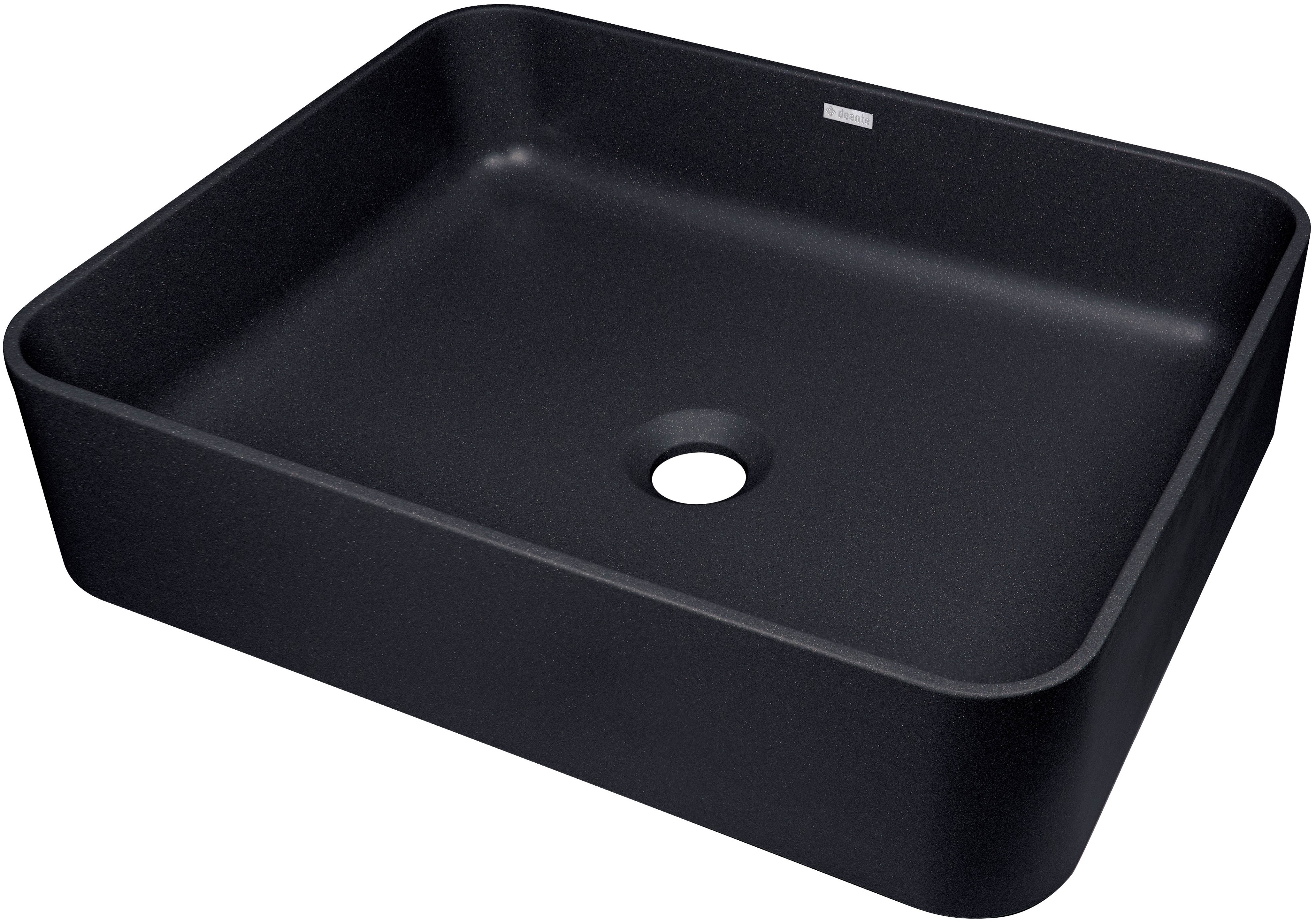 Deante Temisto lavabo 50x40 cm rectangulaire à poser noir CQT_NU5S