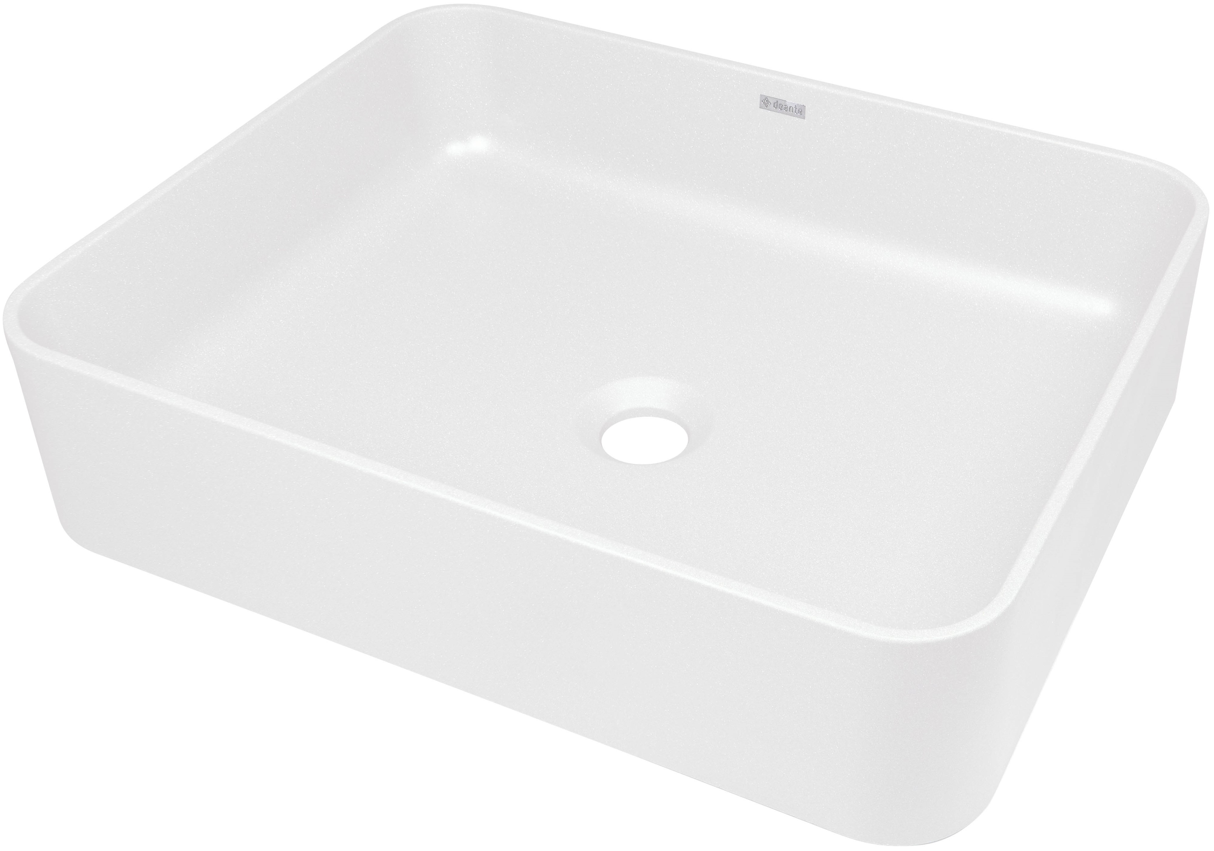 Deante Temisto lavabo 50x40 cm rectangulaire à poser blanc CQT_AU5S