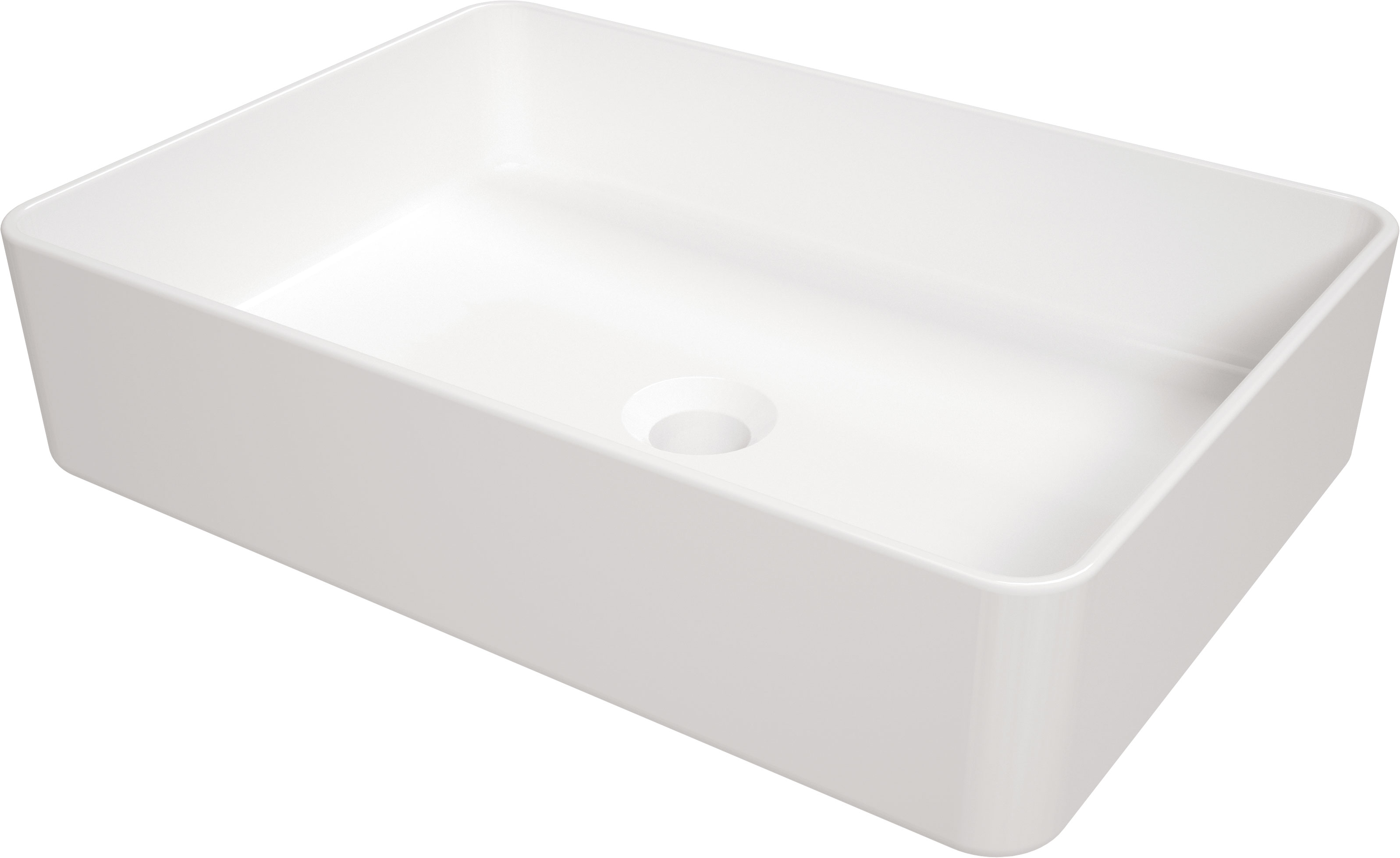Deante Square lavabo 50.5x35.5 cm rectangulaire à poser blanc CGS_6U5S