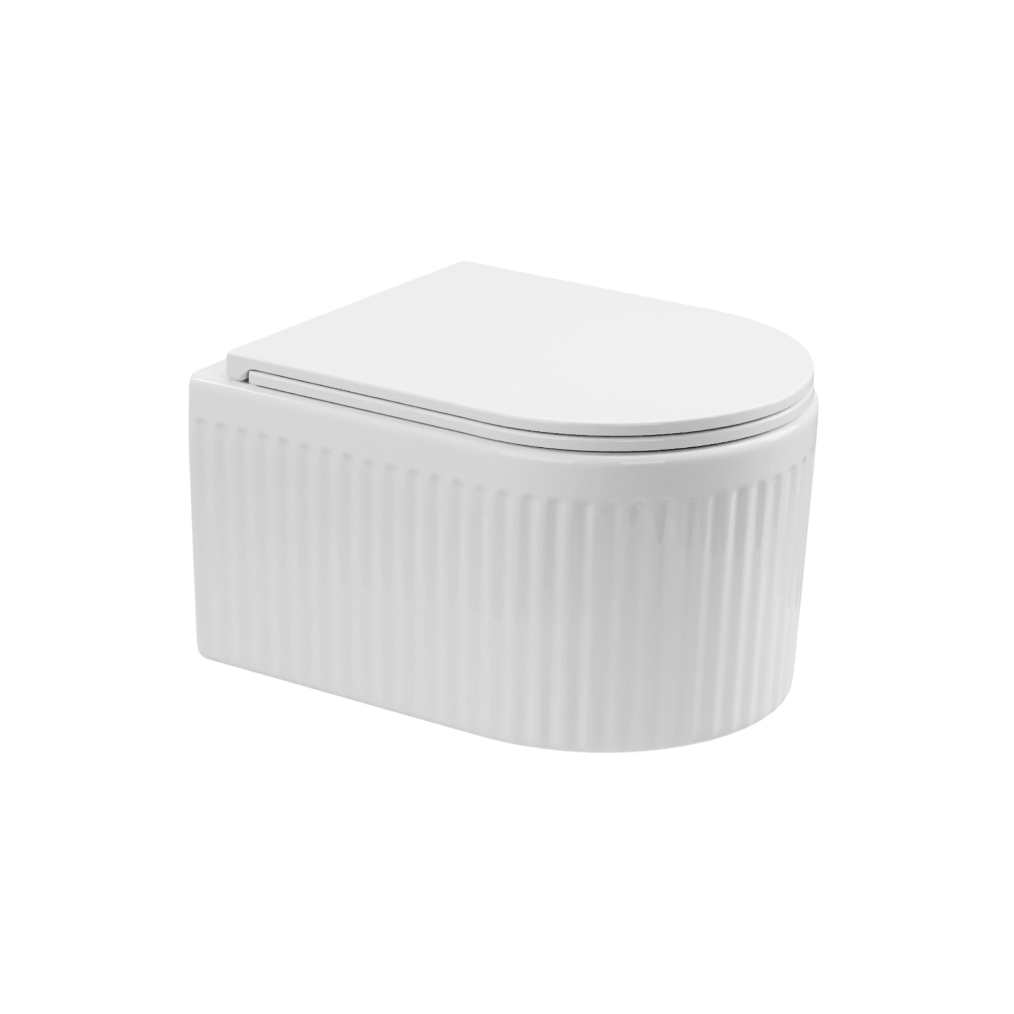 Invena Glamour cuvette wc avec abattant à descente lente suspendue oui blanc semi-mat CE-92-001