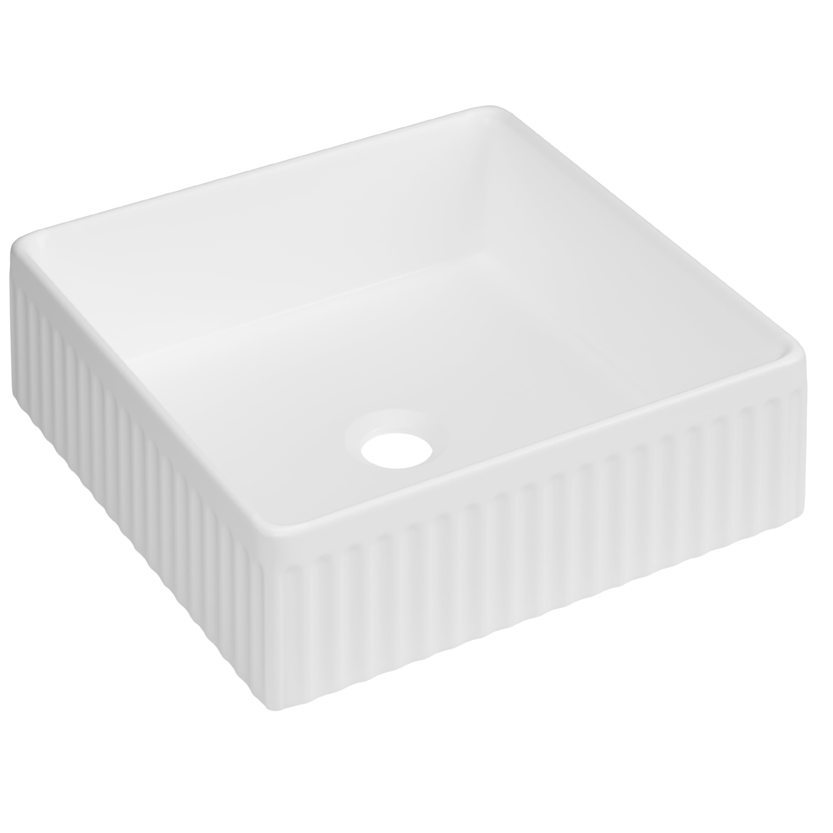 Invena Glamour lavabo 36.5x36.5 cm carrée à poser blanc CE-63-K01