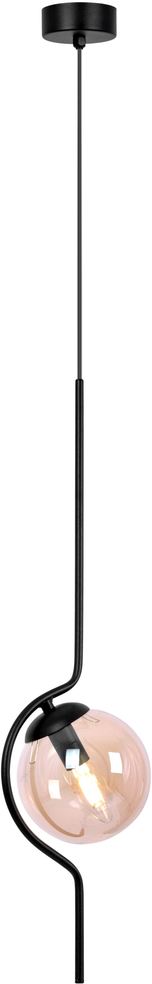 Kaja Vela lampe suspendue 1x40 W noir-ambre K-5335