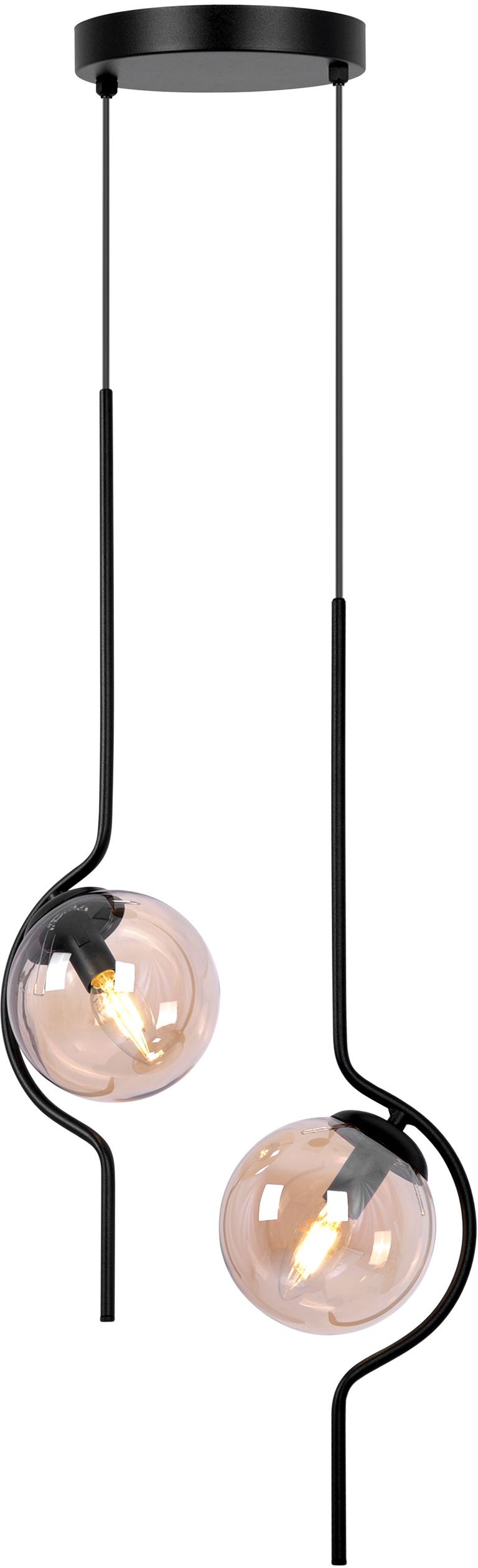 Kaja Vela lampe suspendue 2x40 W noir-ambre K-5337