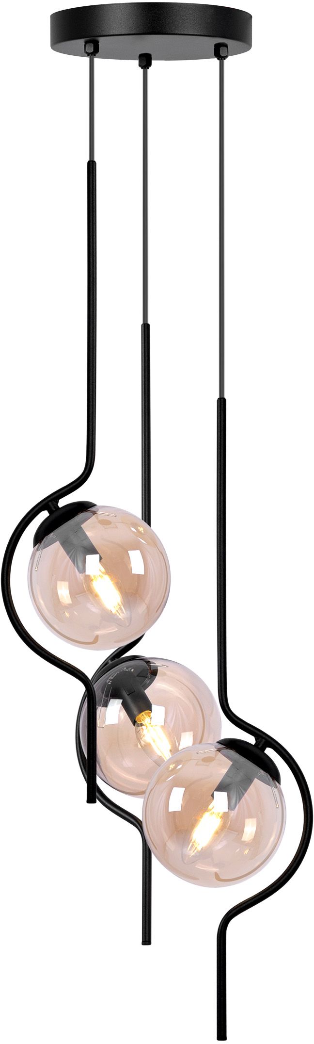 Kaja Vela lampe suspendue 3x40 W noir-ambre K-5338