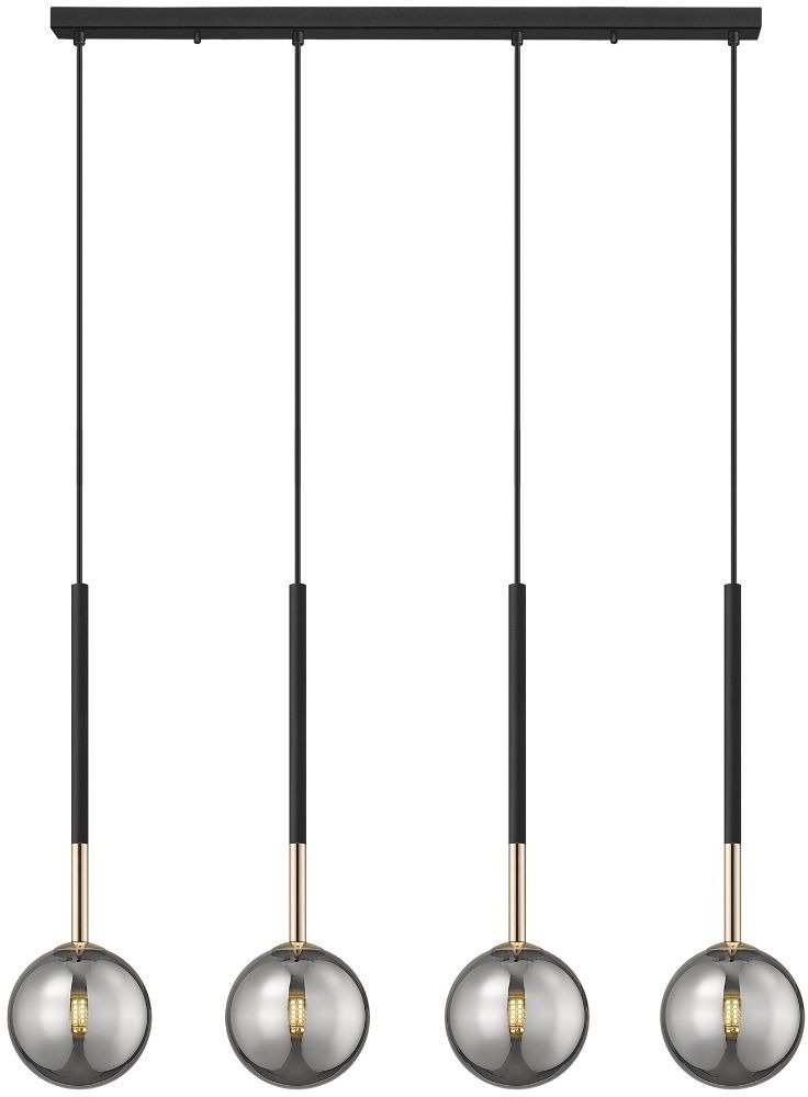 Zuma Line Arcturus lampe suspendue 4x4 W noir-doré P0574-04D-SDFZ