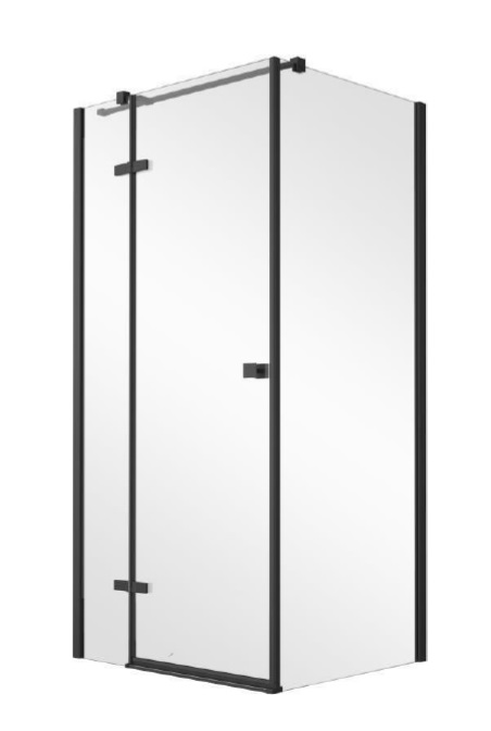 Besco Pixa Black cabine de douche 100x90 cm rectangulaire noir mat/verre transparent PPL-109-195B