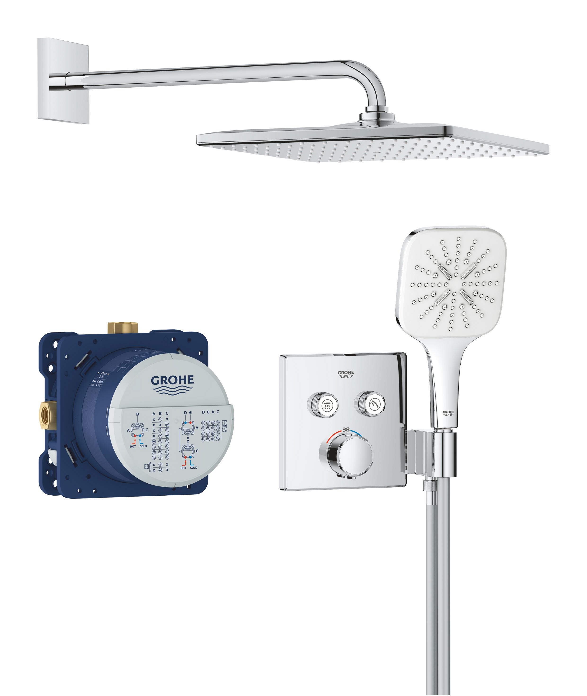 Grohe Precision Smartcontrol ensemble de douche encastré avec thermostat oui chrome 34876000