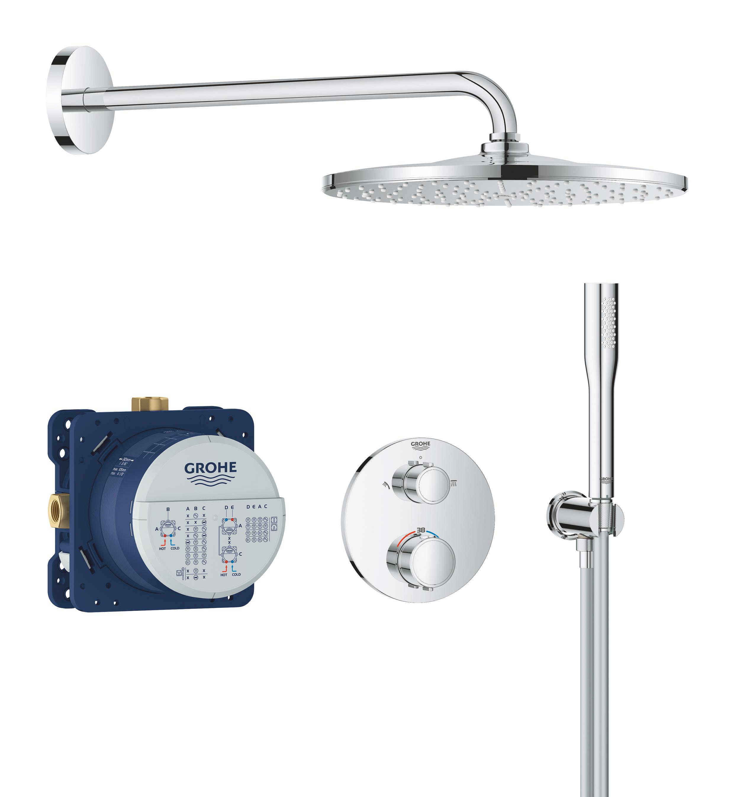 Grohe Vitalio Start ensemble de douche encastré avec thermostat oui chrome 34880000