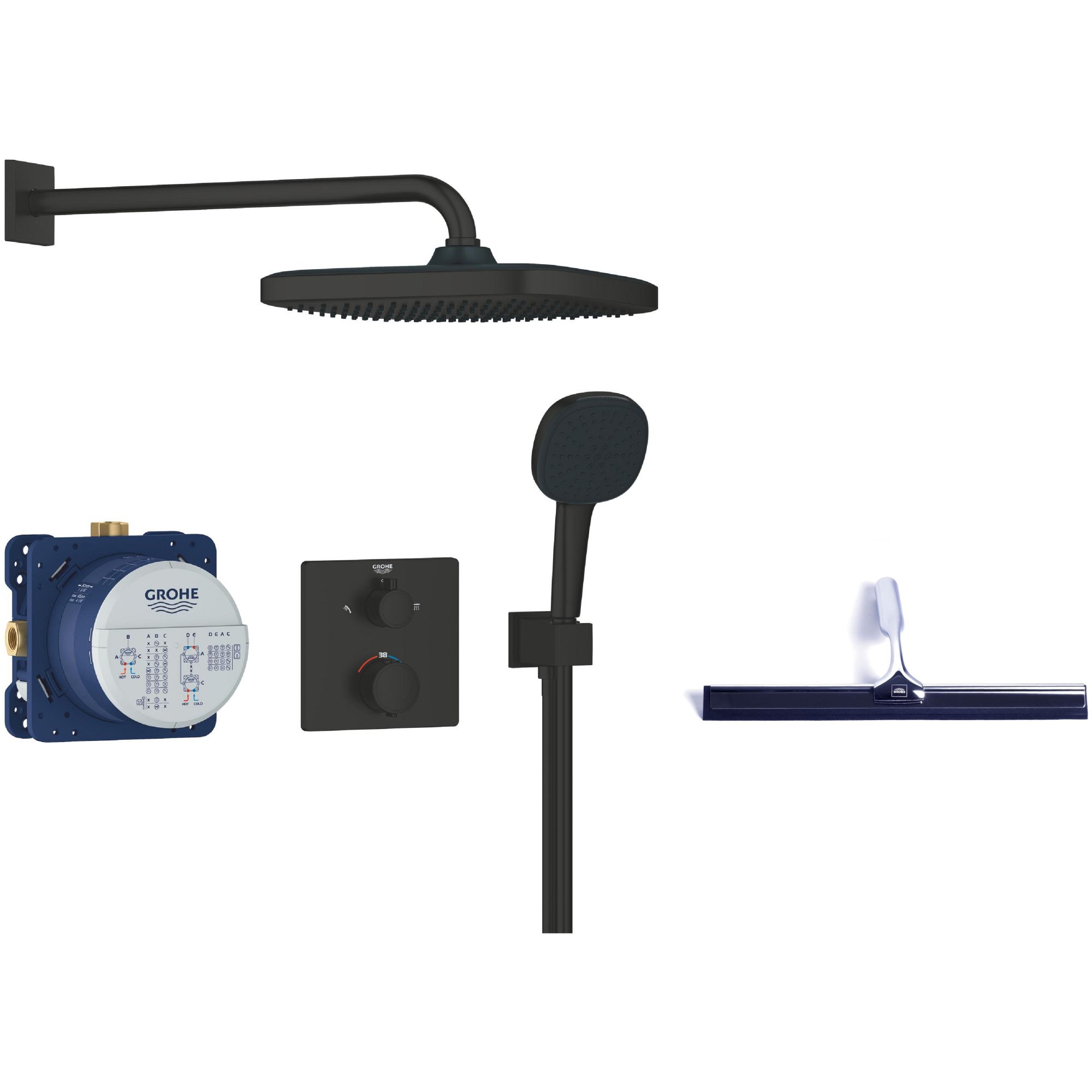 Set ensemble de douche Grohe Vitalio Comfort 348822430, raclette à eau Grohe 4067393055617
