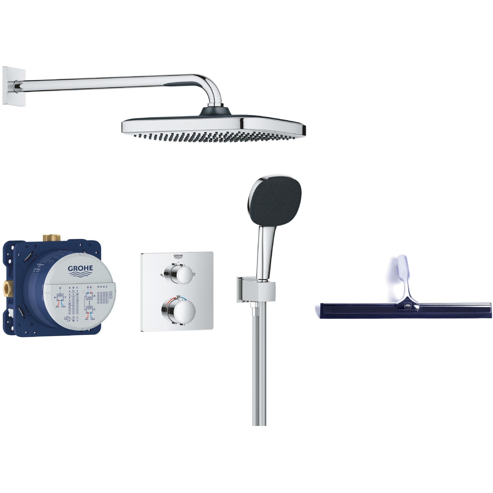 Set ensemble de douche Grohe Vitalio Comfort 34882000, raclette à eau Grohe 4067393055617