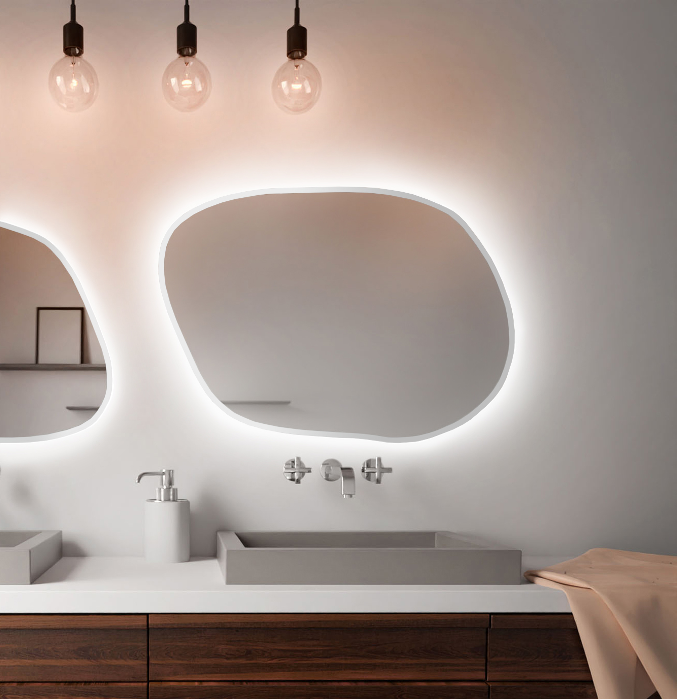 Baltica Design Bright Stain IV miroir 50x36 cm avec éclairage blanc 5904107920672