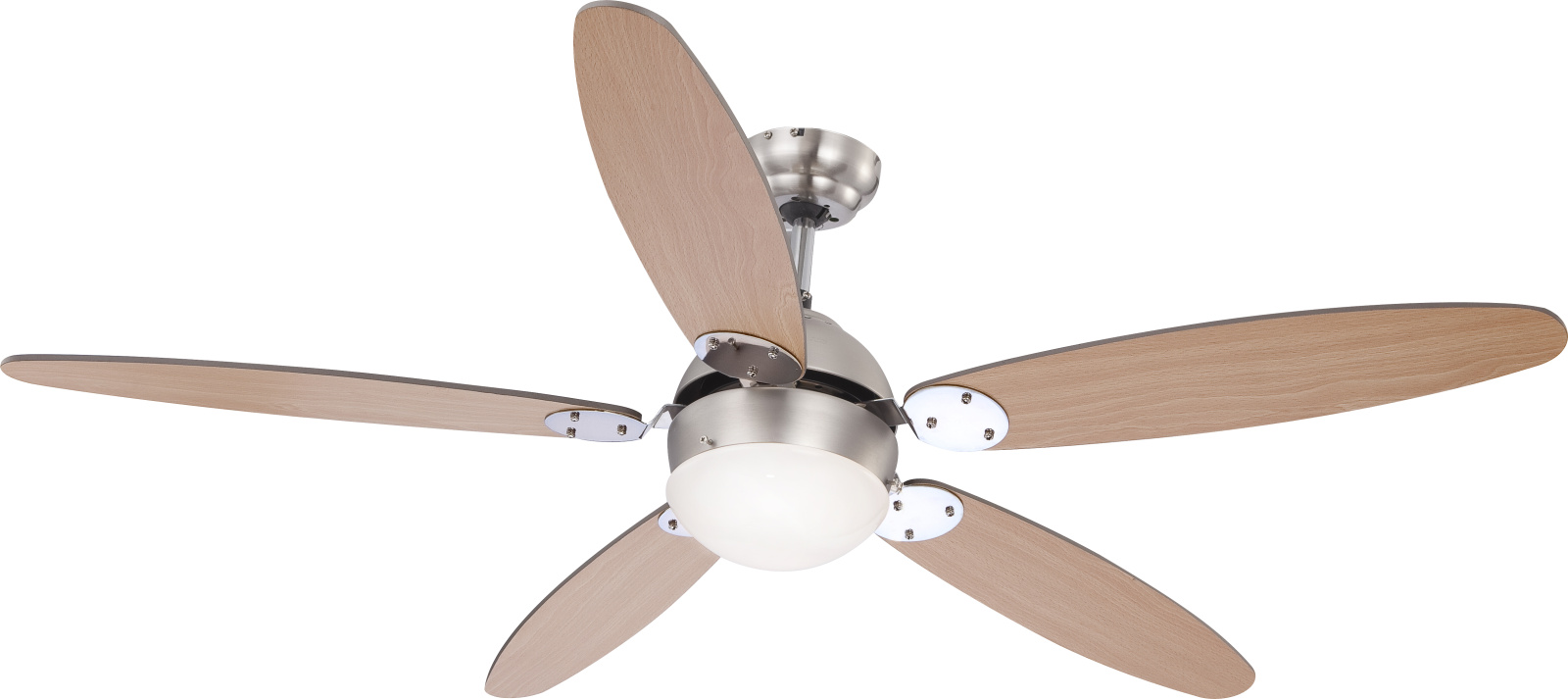 Globo Lighting Azura ventilateur de plafond avec lampe 1x60 W chrome-bois 0308