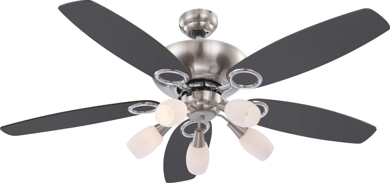 Globo Lighting Jerry ventilateur de plafond avec lampe 5x40 W blanc-gris-nickel 0337