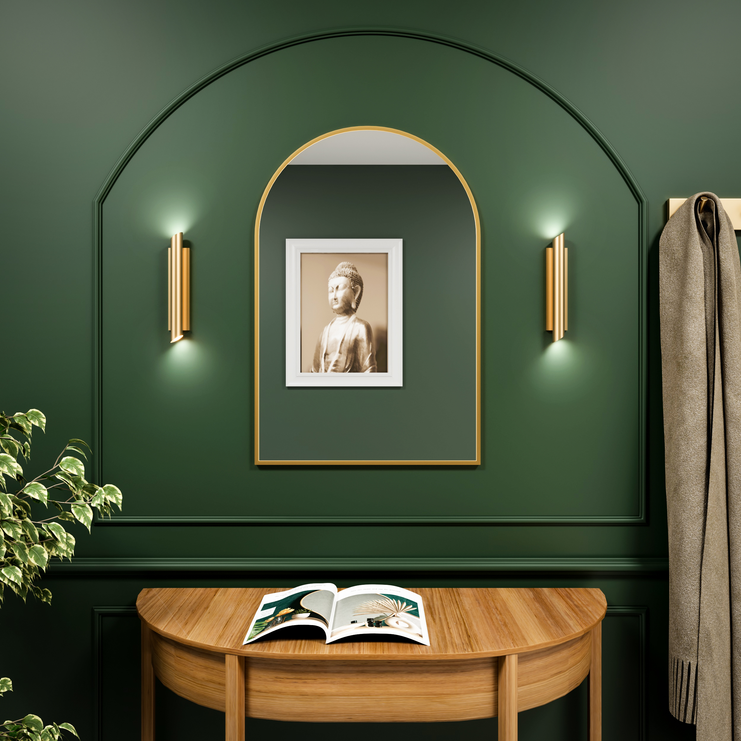 Baltica Design Tiny Border Pastille Cut miroir 60x140 cm doré 5904107925011