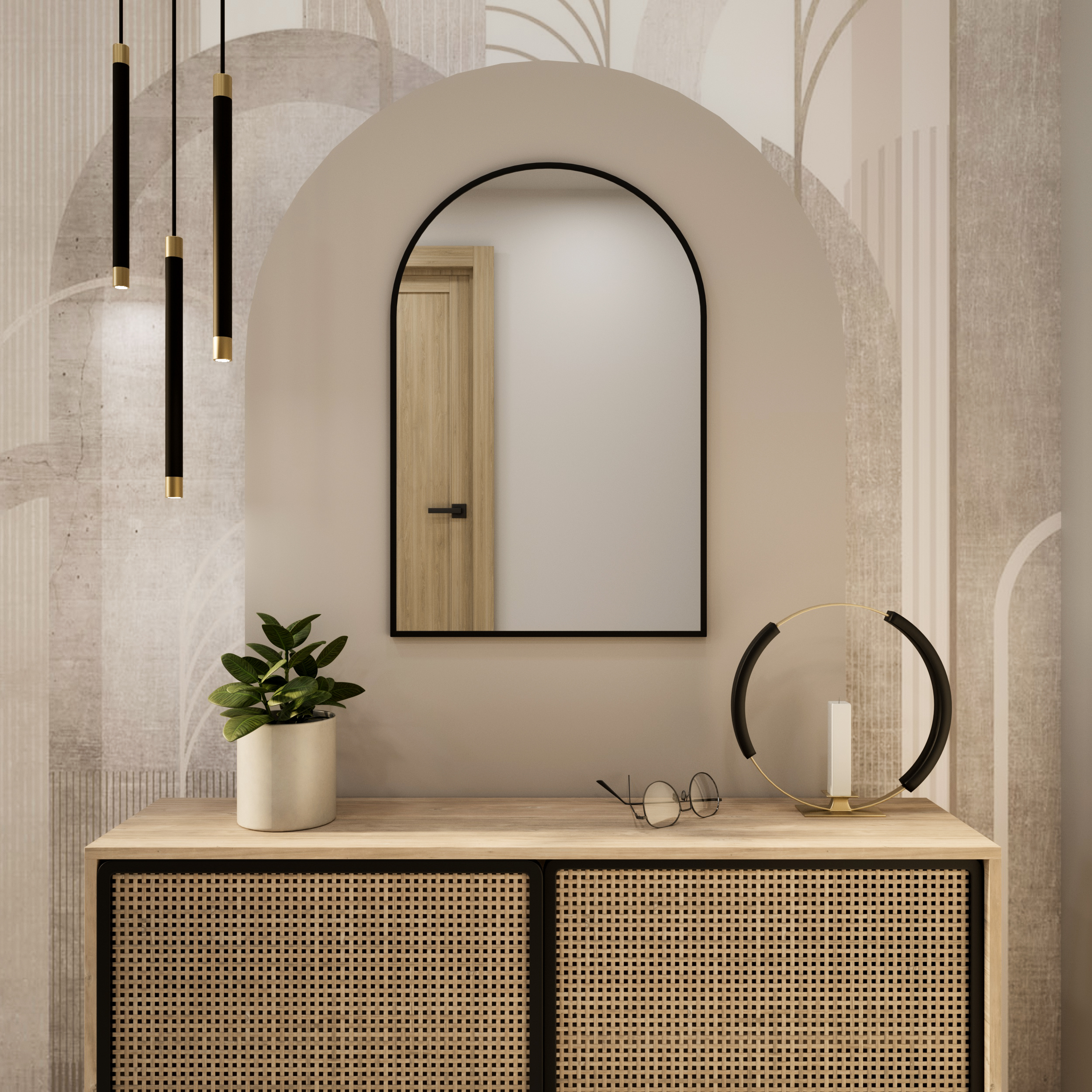 Baltica Design Tiny Border Pastille Cut miroir 60x140 cm noir 5904107924755