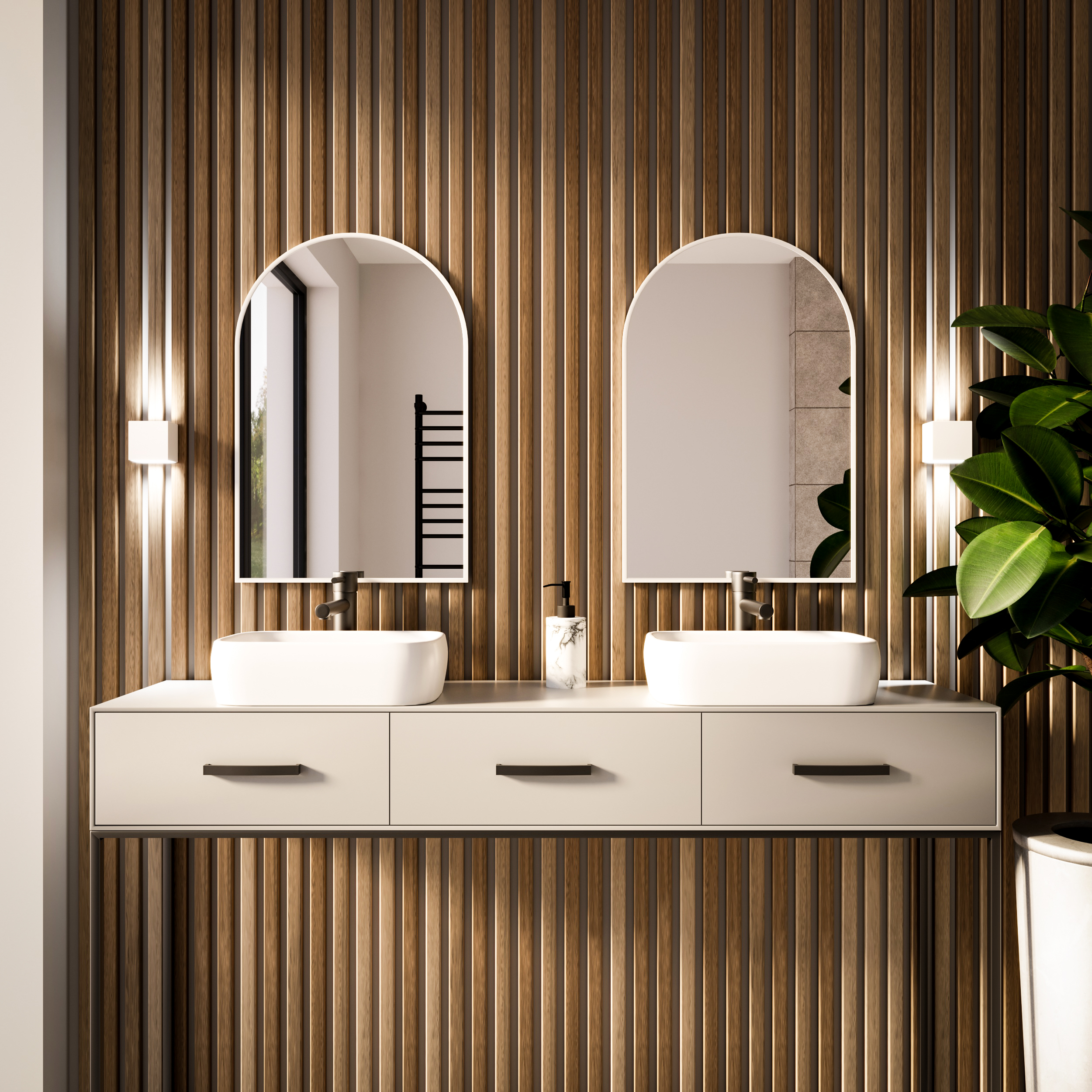 Baltica Design Tiny Border Pastille Cut miroir 60x180 cm blanc 5904107924663