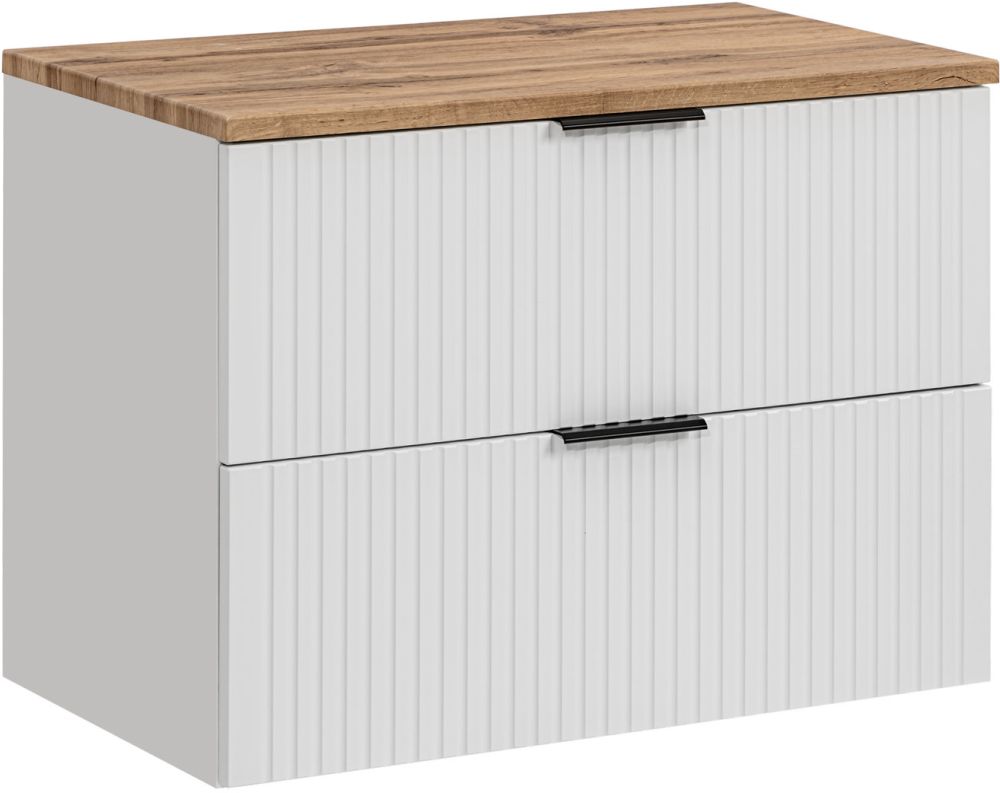 Set armoire Comad Adel White ADEL WHITE 82-80-B-2S, plan de travail Comad Adel Oak ADEL OAK 89-80-B