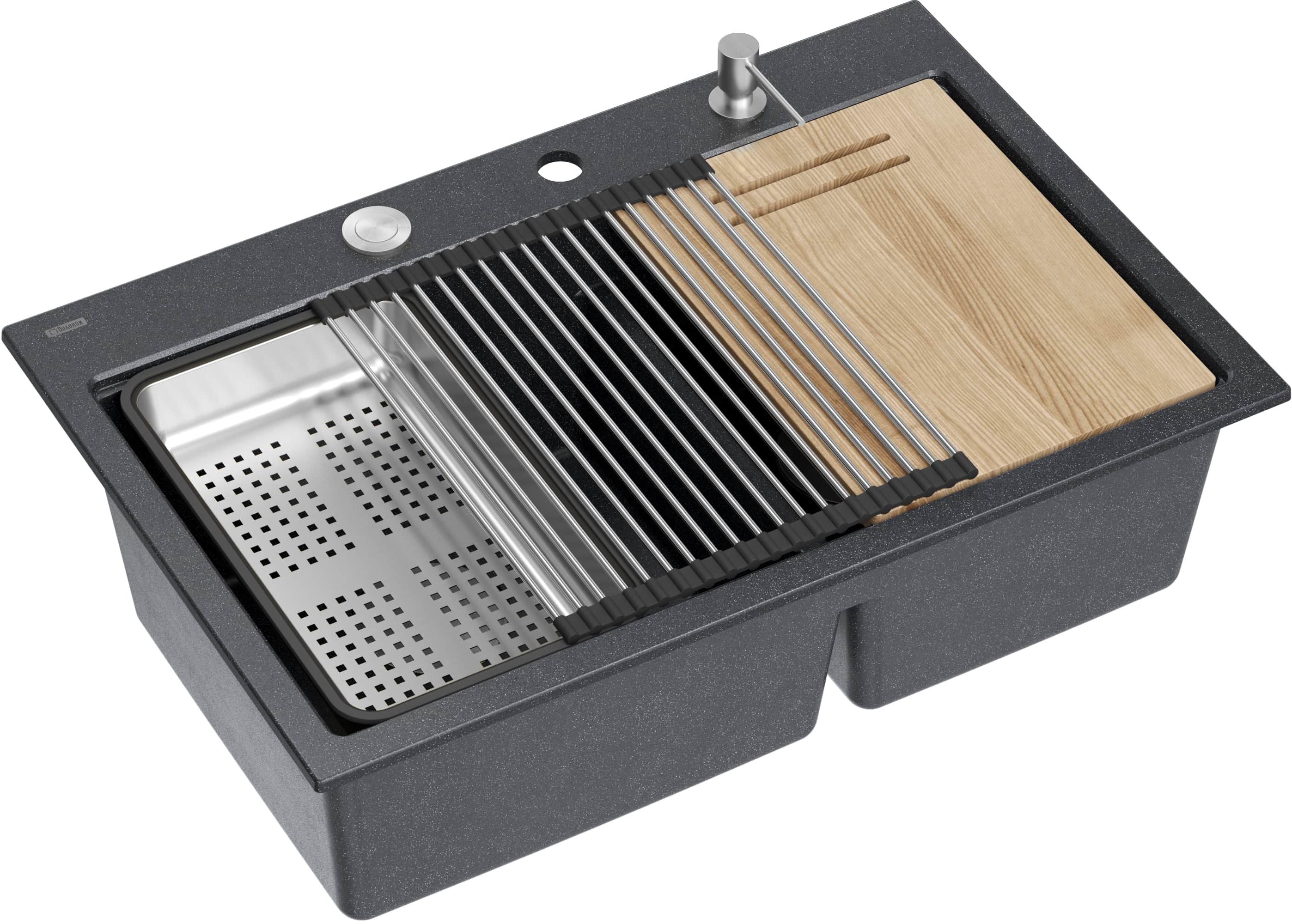 Quadron Marc 120 évier graniteq 76x50 cm noir HQC7650U8_BS