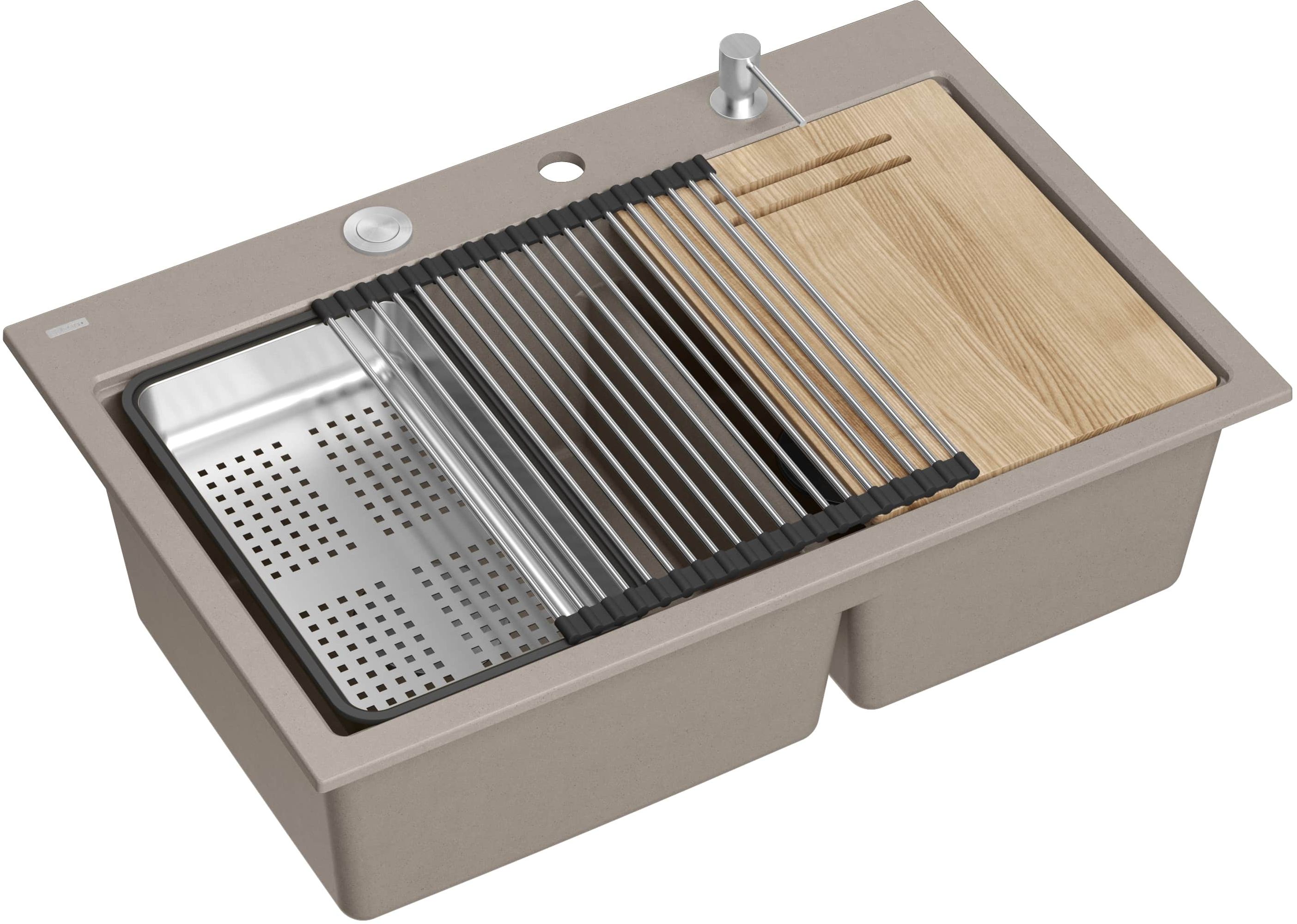 Quadron Marc 120 évier graniteq 76x50 cm beige HQC7650U4_BS