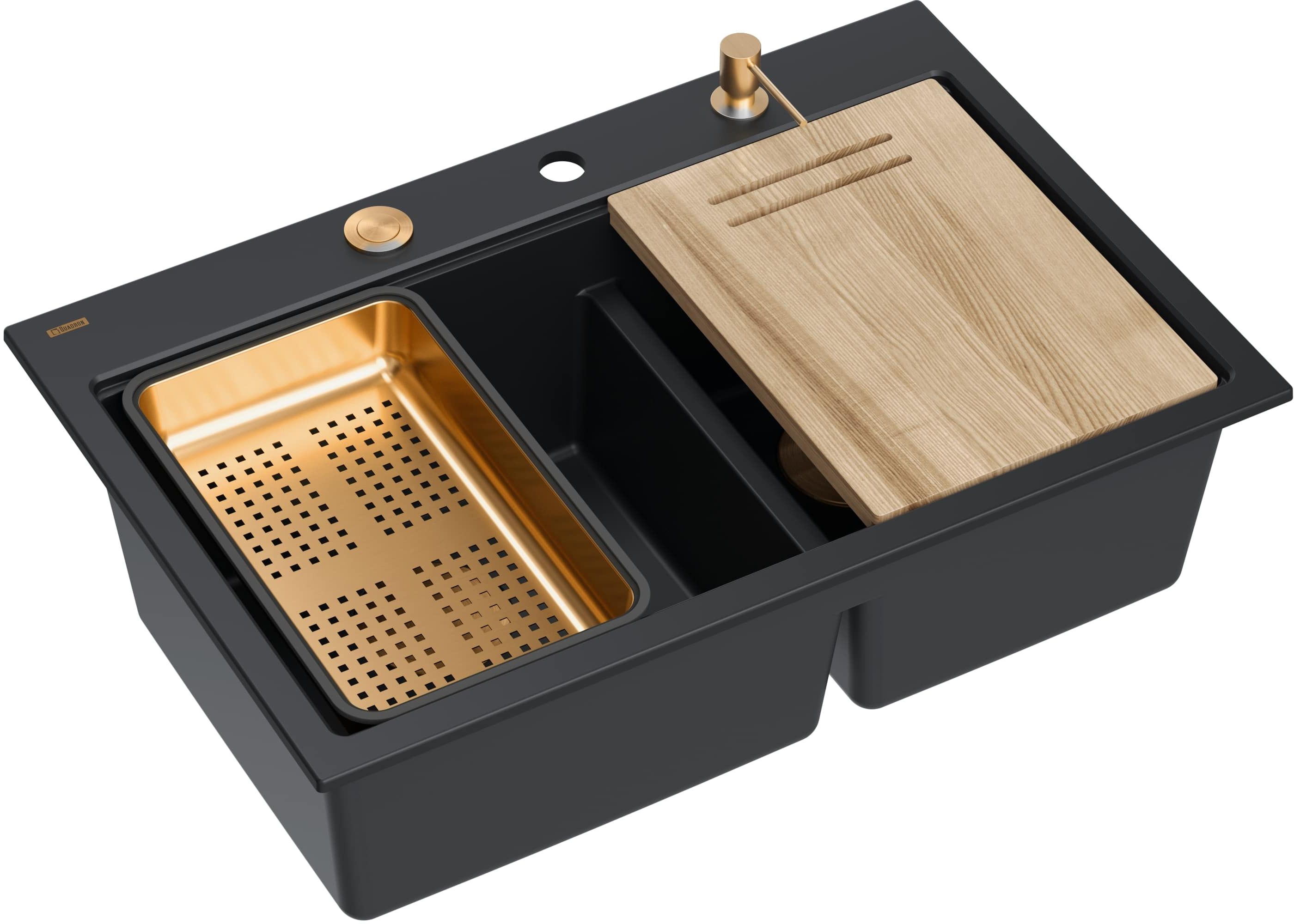 Quadron Marc 120 évier graniteq 76x50 cm noir HQC7650U7_PVDC1