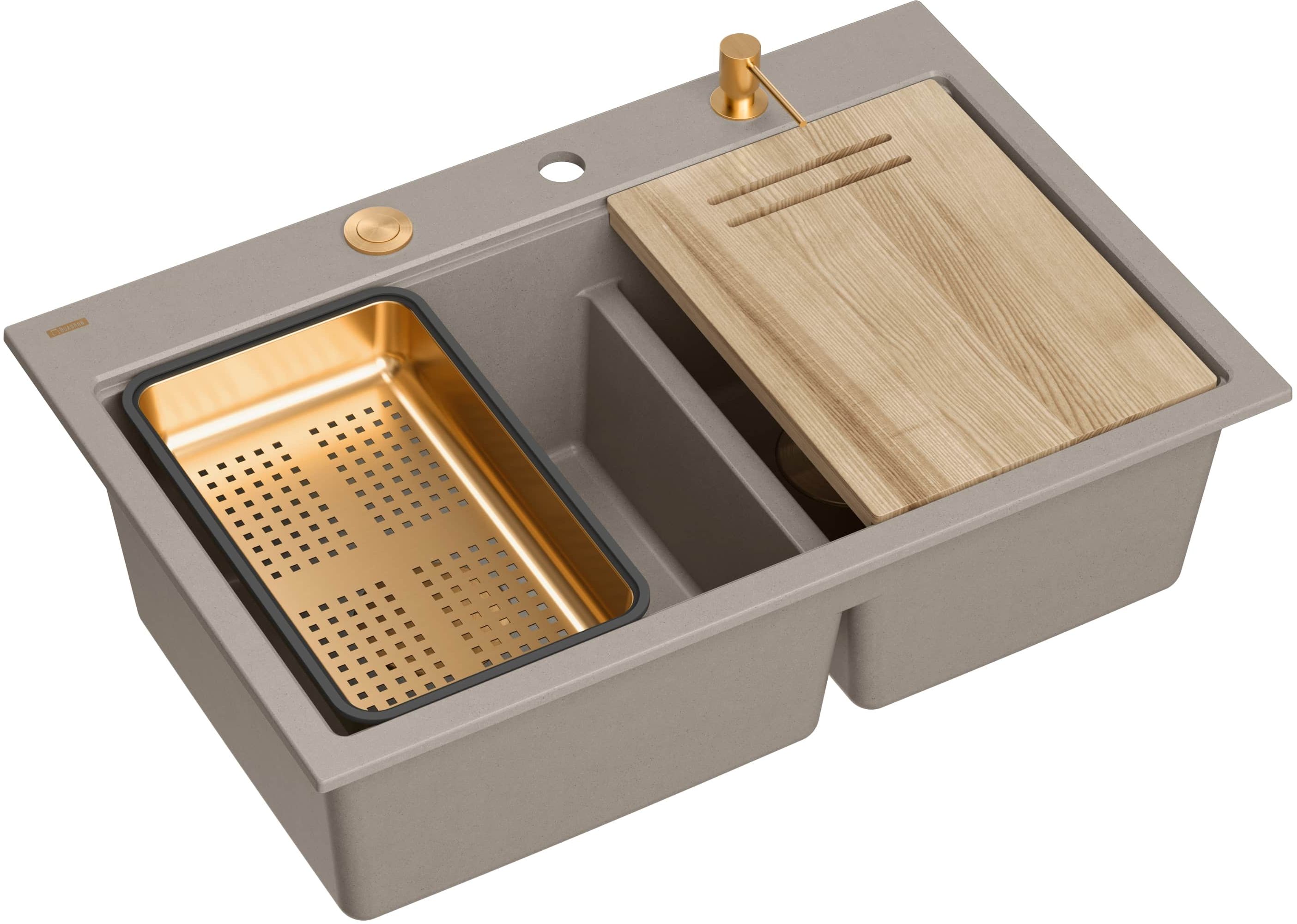 Quadron Marc 120 évier graniteq 76x50 cm beige HQC7650U4_PVDC1