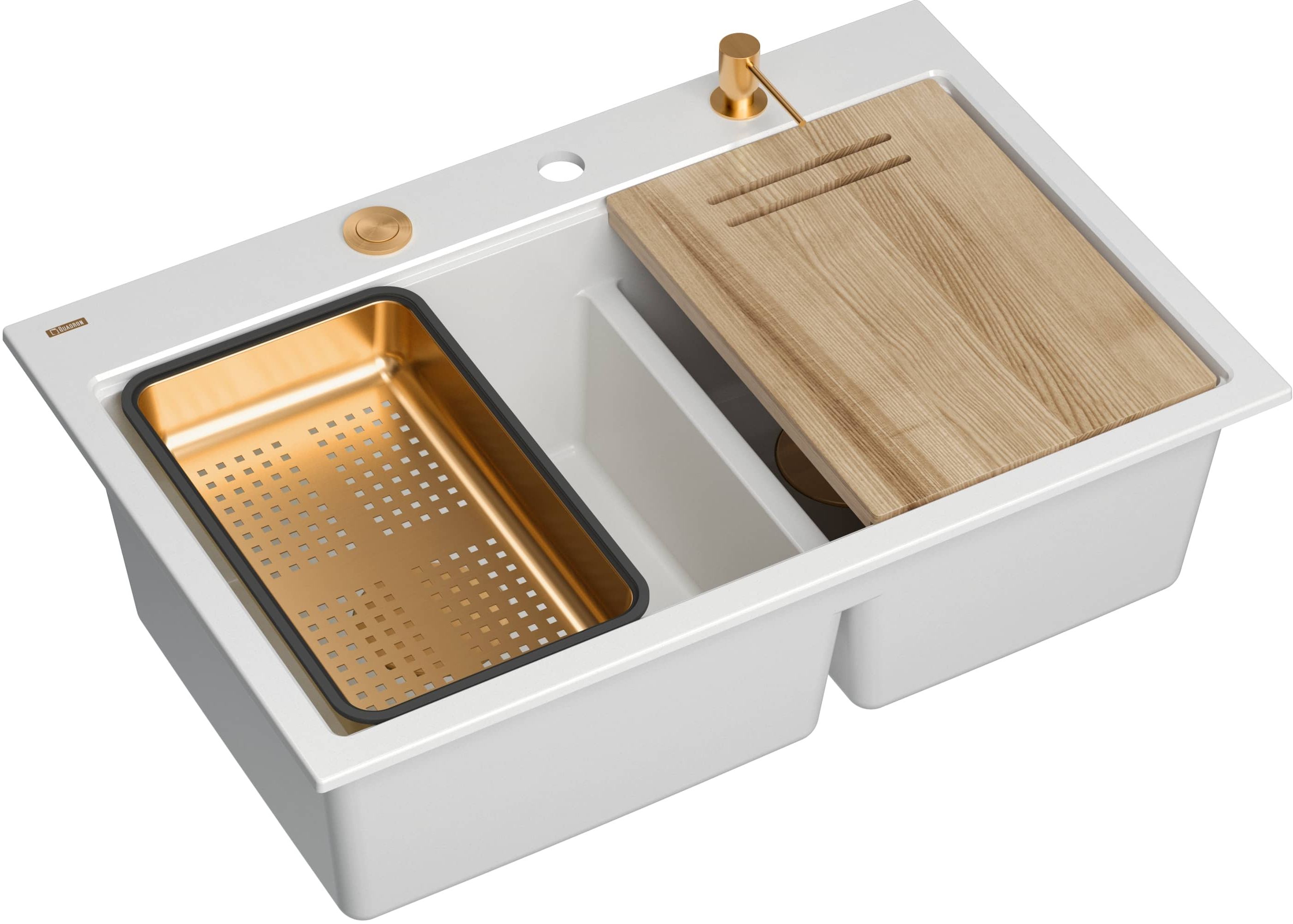 Quadron Marc 120 évier graniteq 76x50 cm blanc HQC7650U1_PVDC1