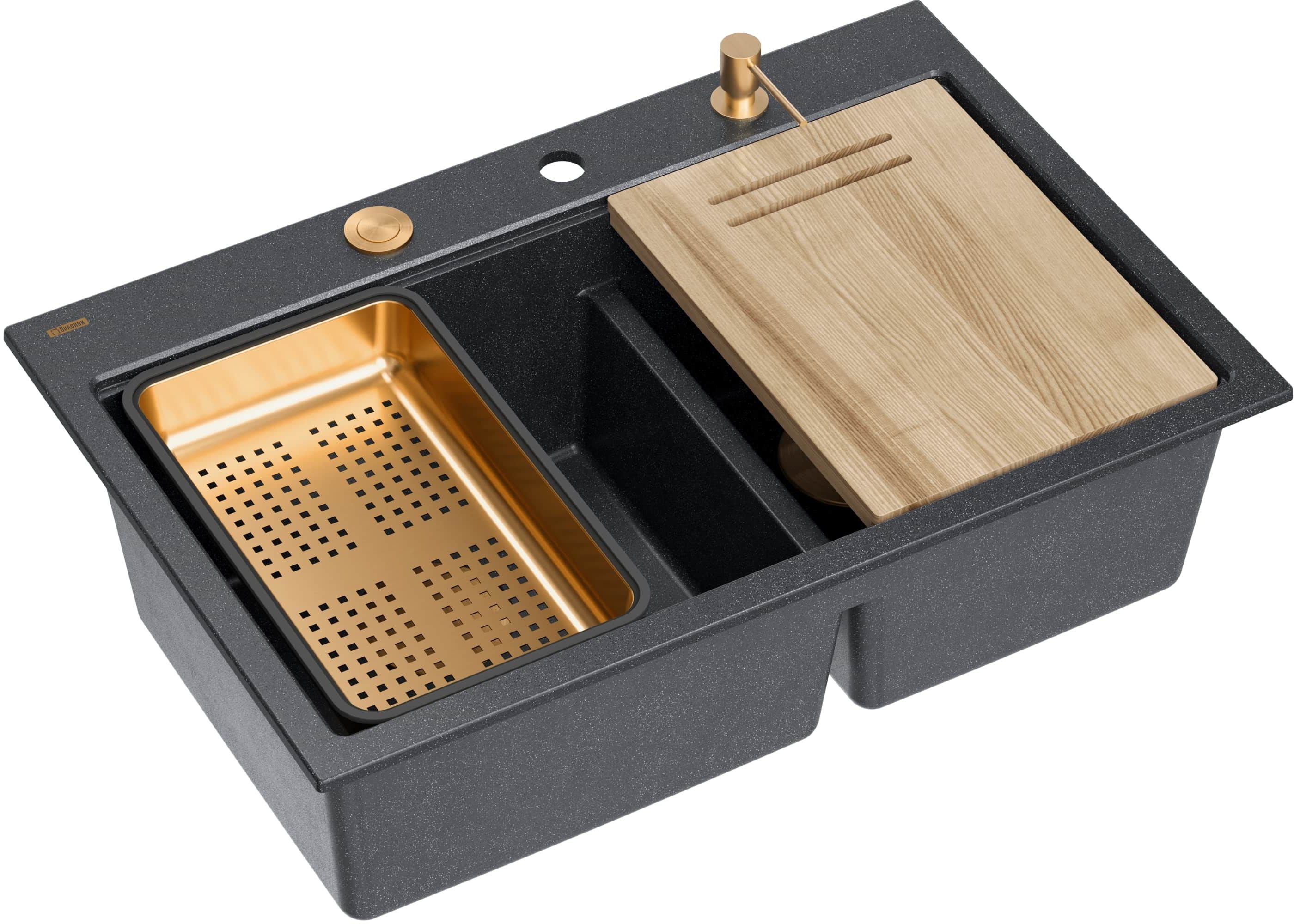 Quadron Marc 120 évier graniteq 76x50 cm noir HQC7650U8_PVDC1