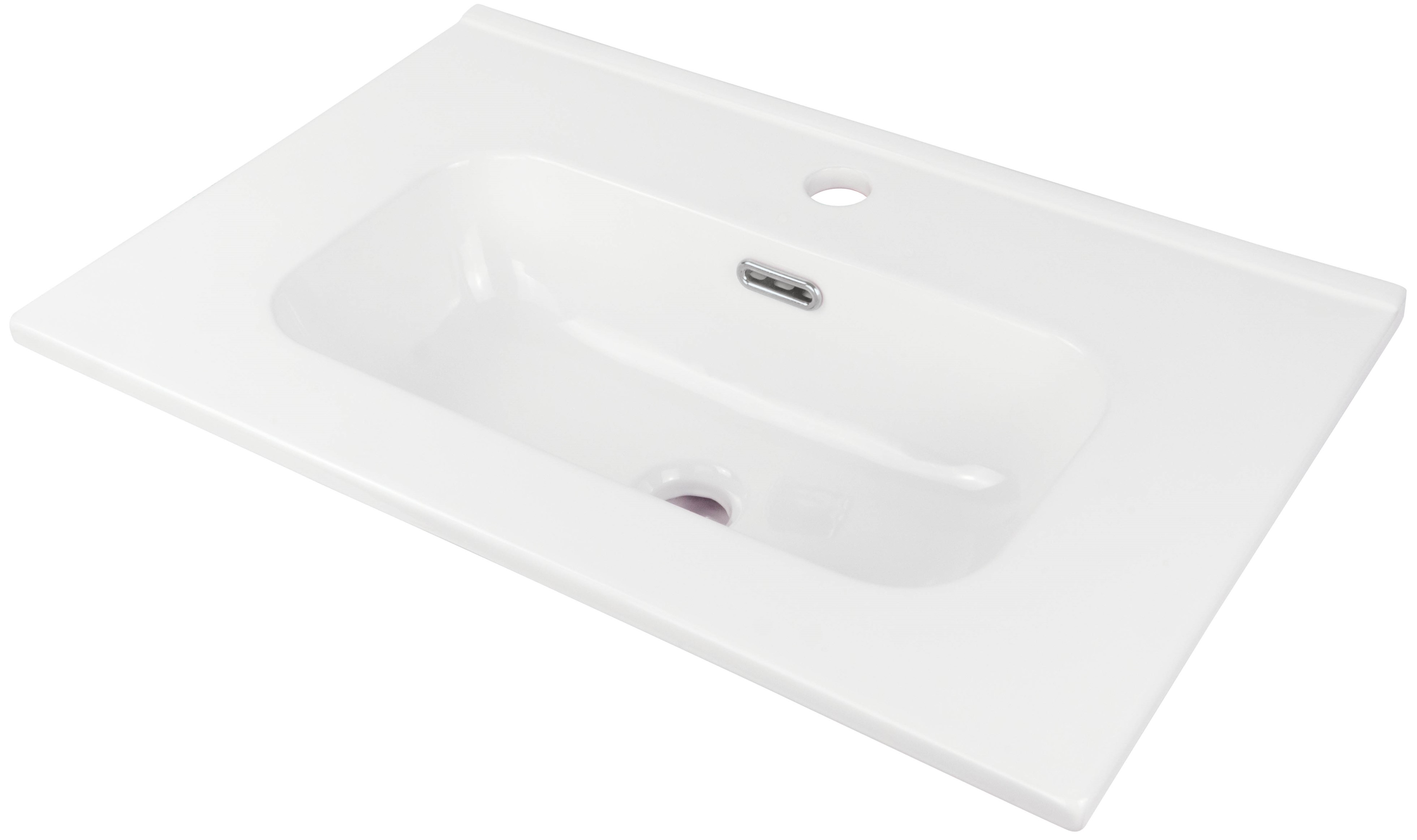 Deante Tubo lavabo 60x38.5 cm rectangulaire de meuble-encastrée blanc CTU_6U6M