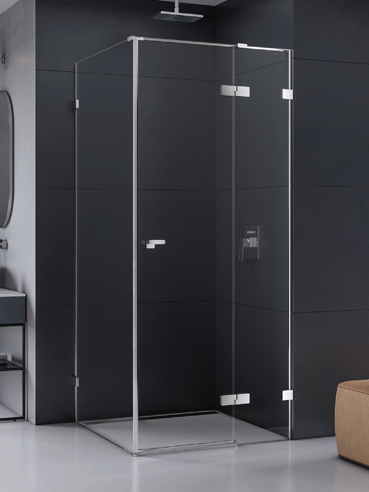 New Trendy Eventa cabine de douche 110x80 cm rectangulaire chrome brillant/verre transparent EXK-4502