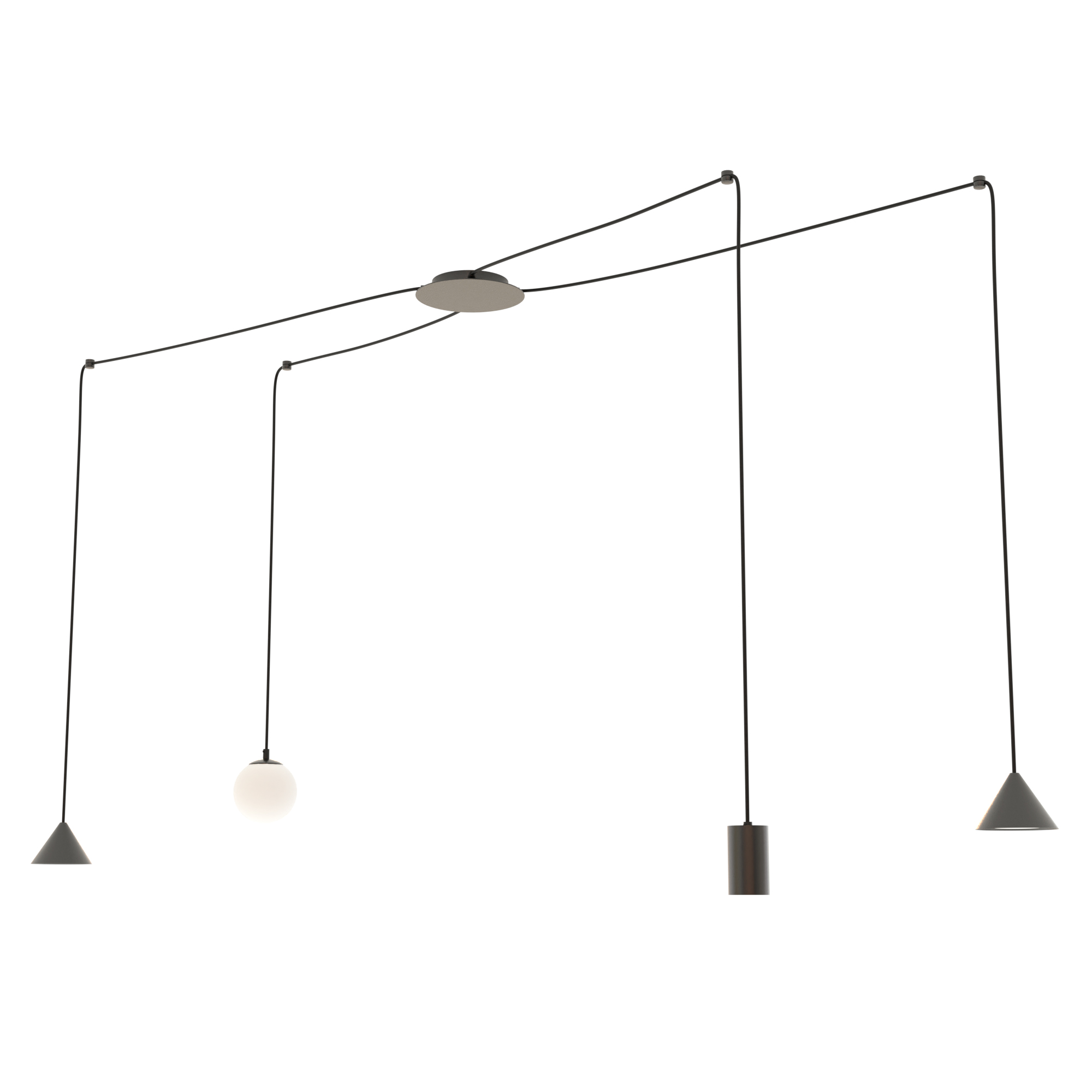 Emibig Fuji lampe suspendue 4x10 W noir 13494