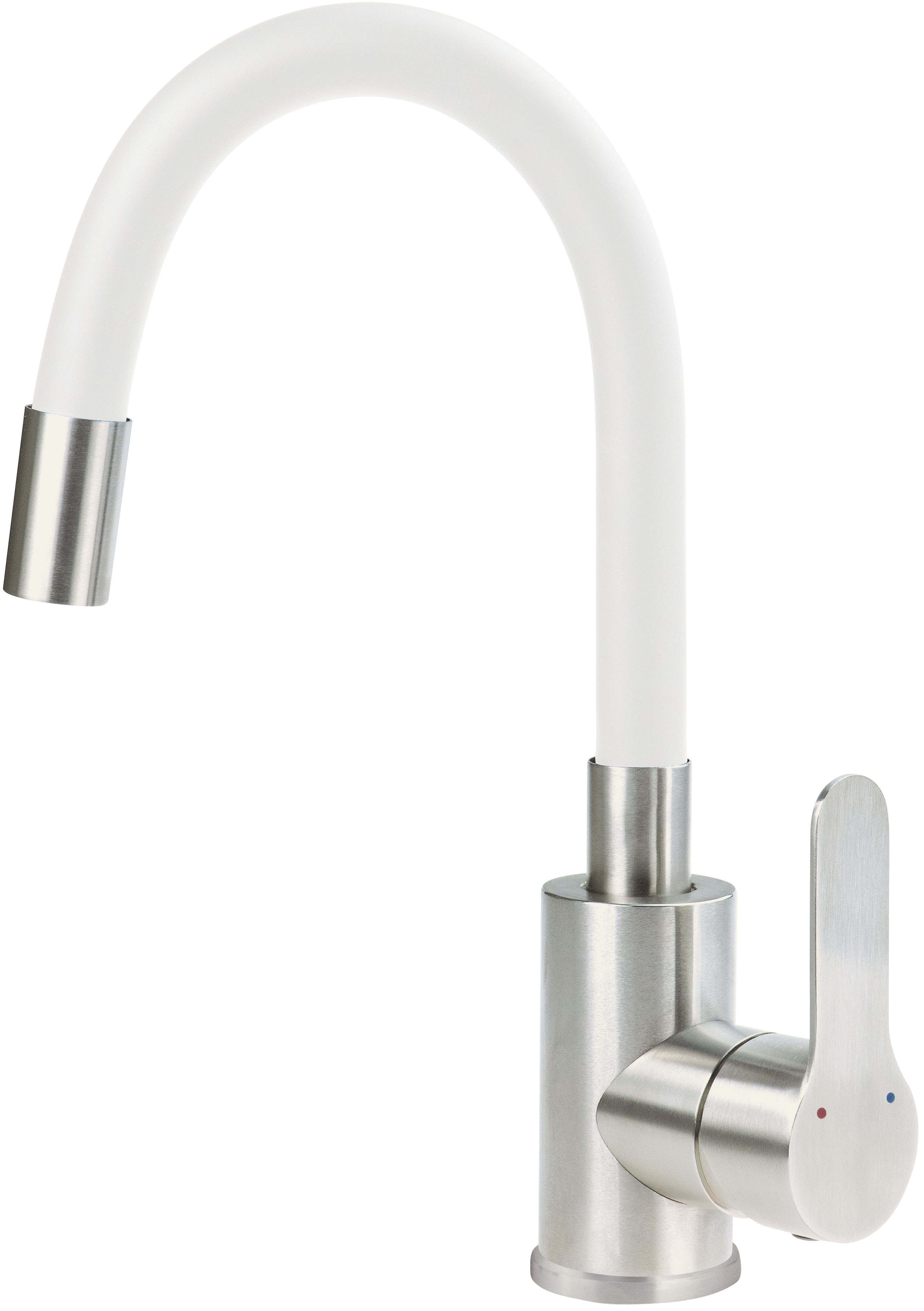 Deante Lupo mitigeur de lavabo sur pied blanc-acier BLU_W240