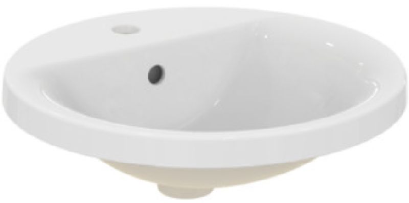 Ideal Standard Connect lavabo 48x48 cm ronde encastrée blanc brillant E504201